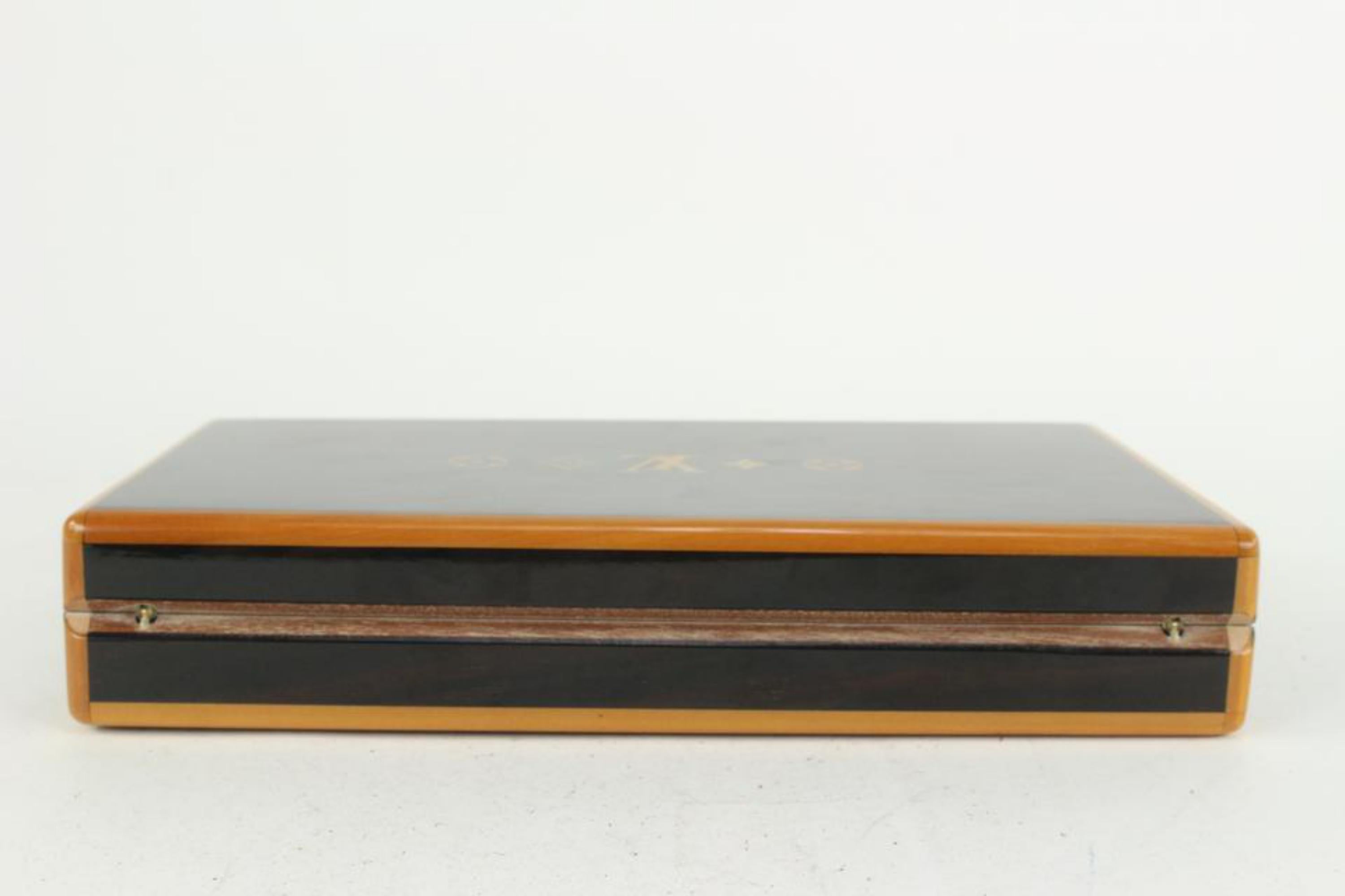 Louis Vuitton Monogram Wood Coffret Cigar Humidor Travel Case 32LV0 In Excellent Condition In Dix hills, NY