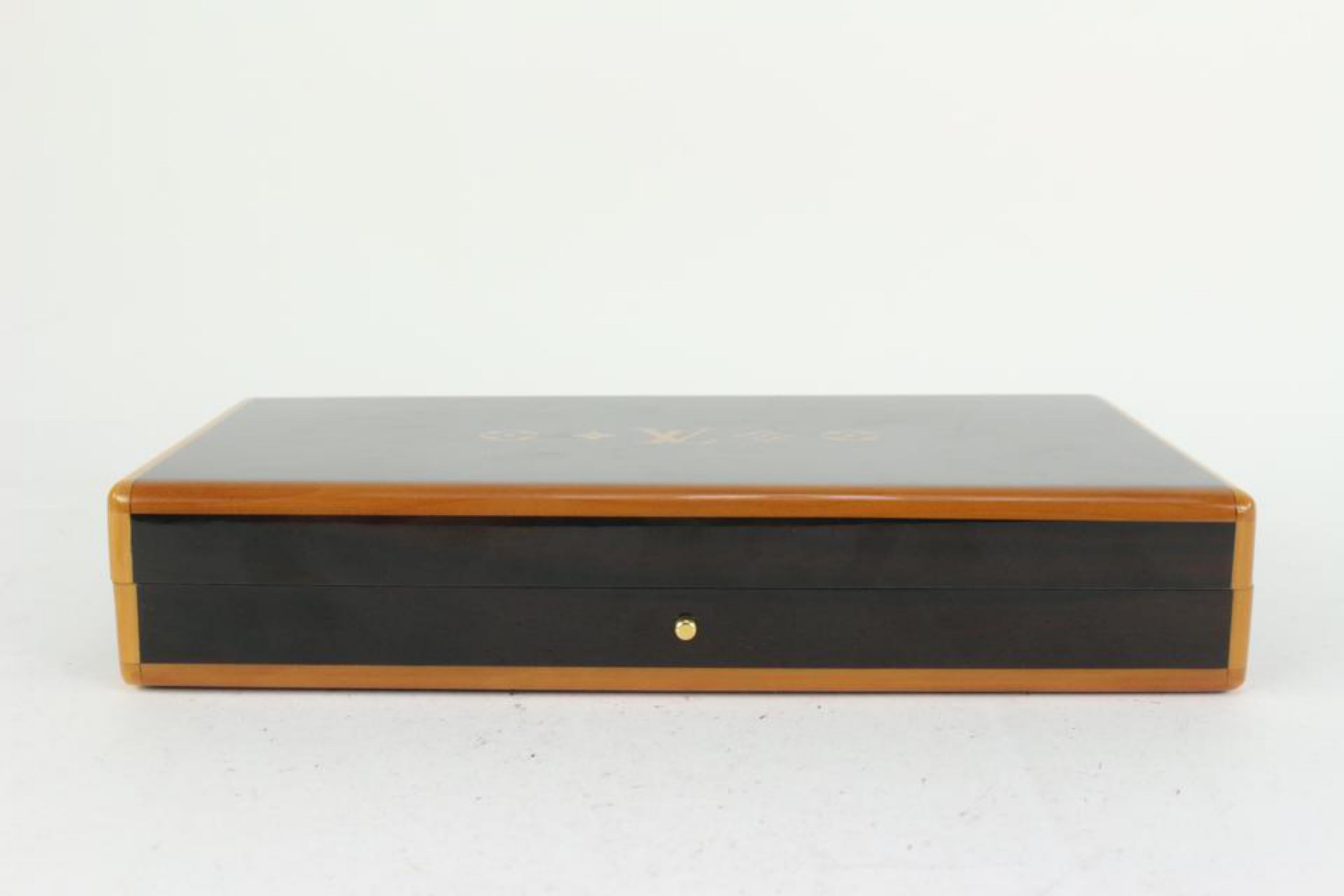 Women's or Men's Louis Vuitton Monogram Wood Coffret Cigar Humidor Travel Case 32LV0