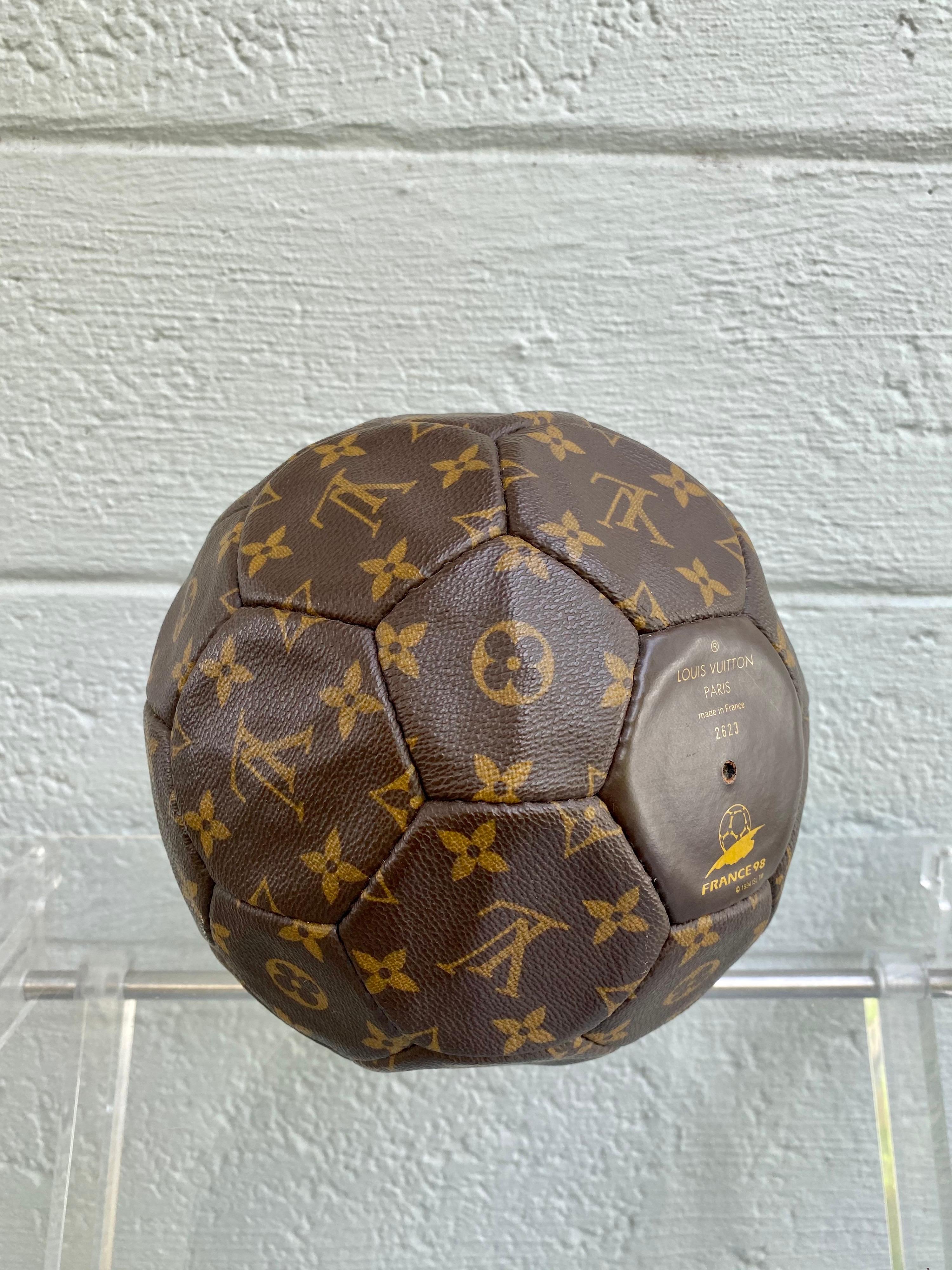 Louis Vuitton soccer ball made for the World cup in France in 1998 in a limited edition about 3000 pieces, as present for artists, celebrities and politicians. Great collectible or decorative item. The limited Edition Number of the ball is 2623.