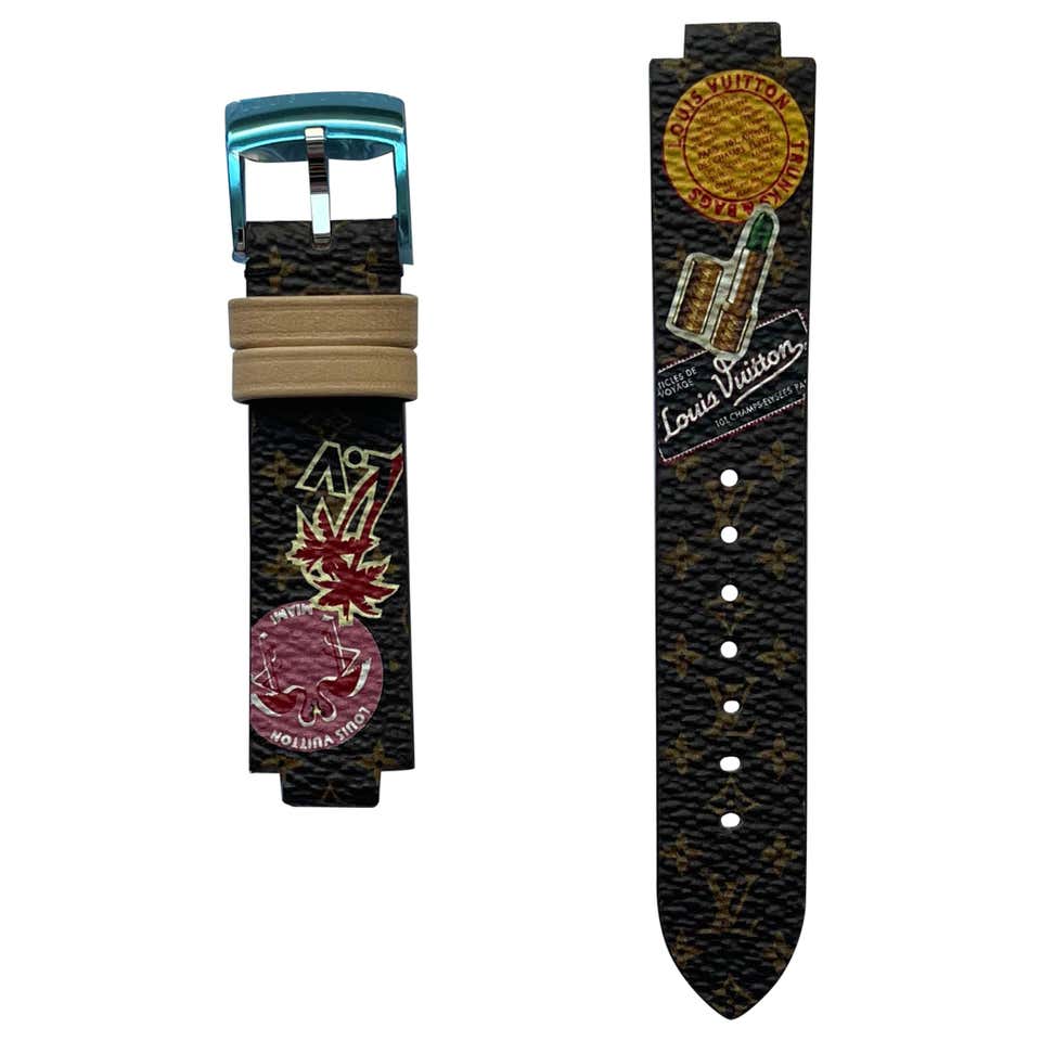 Louis Vuitton Unisex Damier Graphite World Tour Watch Strap for Tambour 39 For Sale at 1stDibs