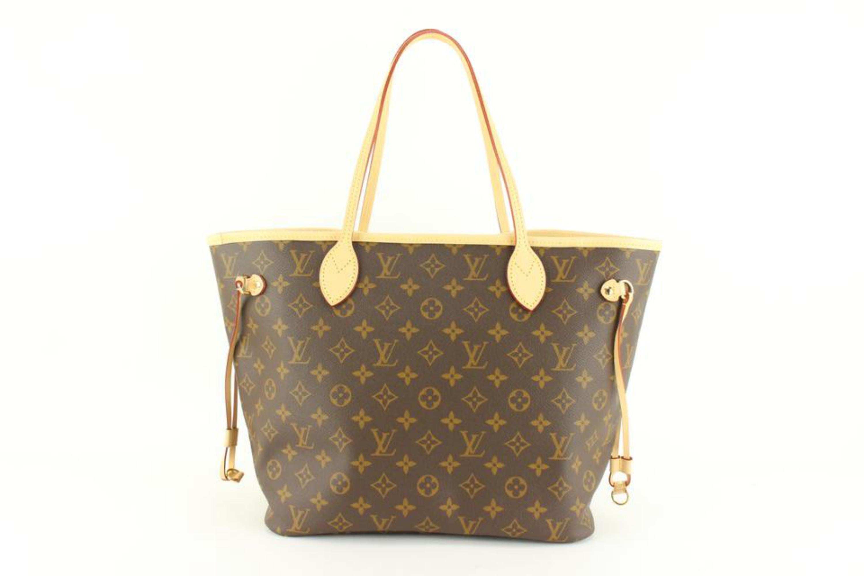 Louis Vuitton Monogram x Beige Neverfull NM MM Tote with Pouch 58lz84s 3