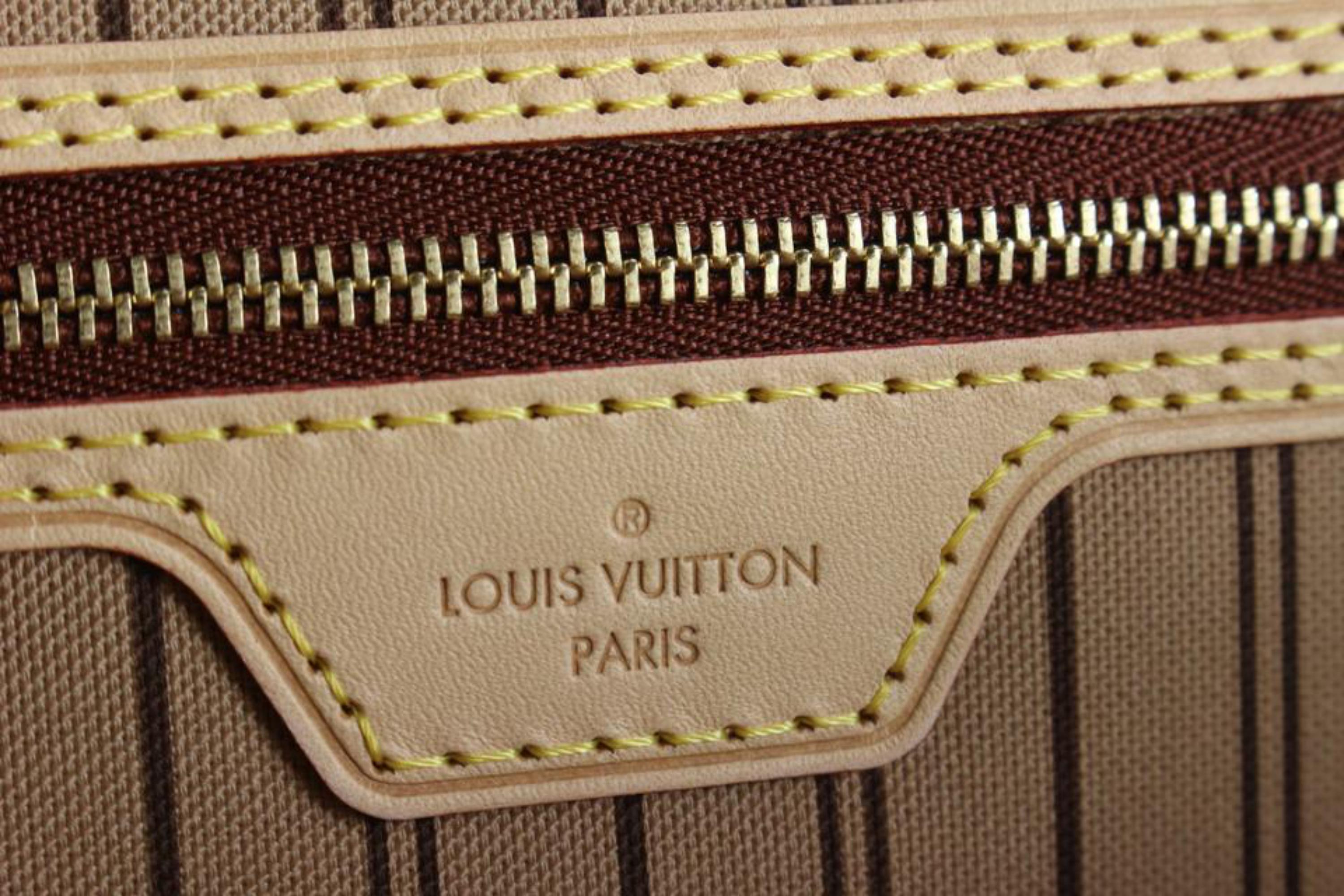 Louis Vuitton Monogram x Beige Neverfull NM MM Tote with Pouch 58lz84s 4