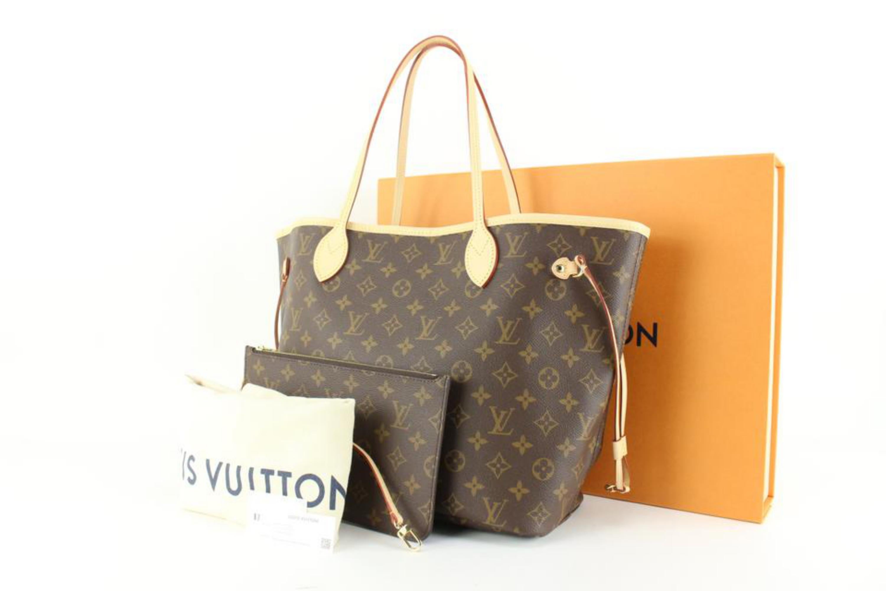 Louis Vuitton Monogram x Beige Neverfull NM MM Tote with Pouch 58lz84s 5