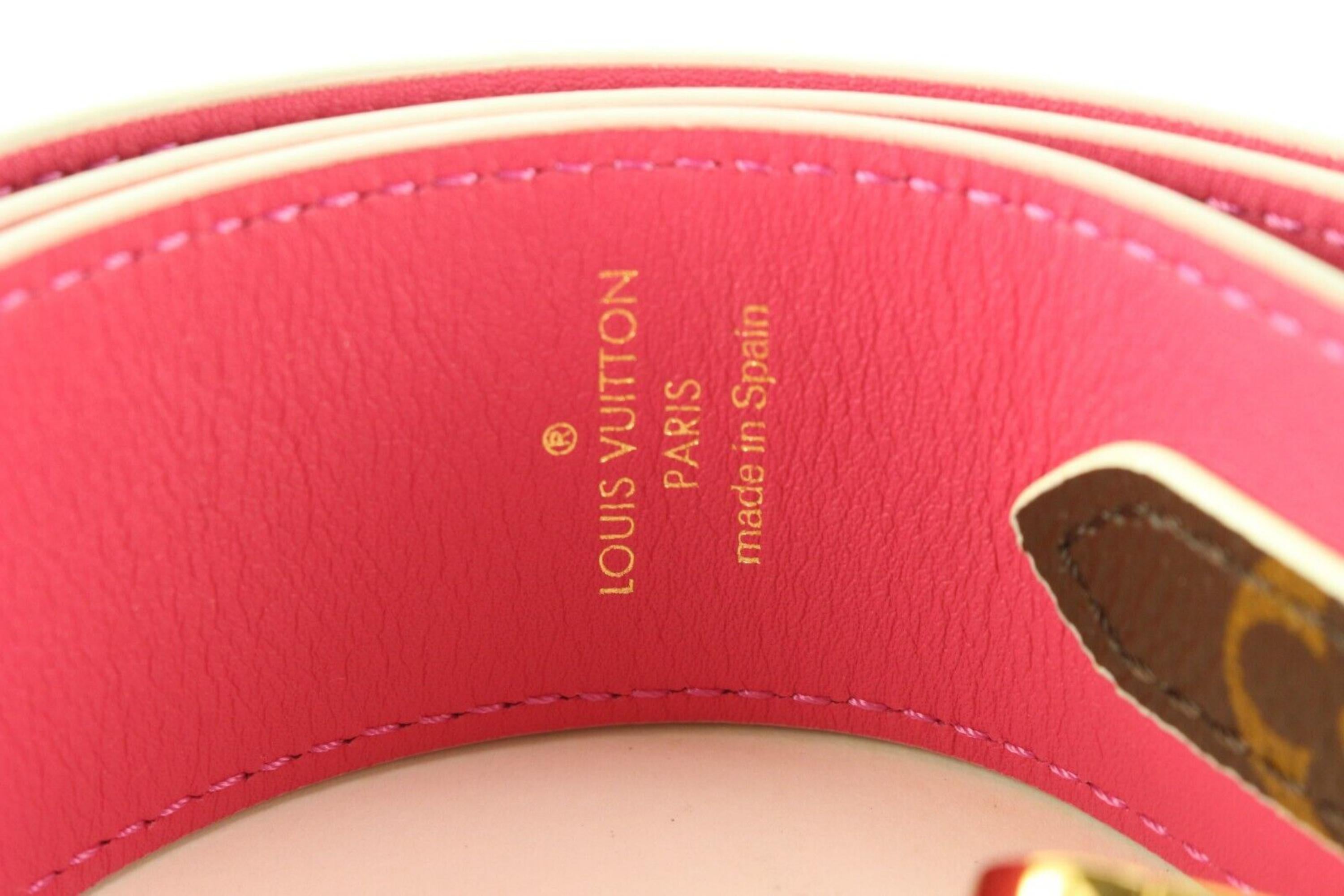 Louis Vuitton Monogram x Fuchsia Reversible Guitar Strap Shoulder 1LK0216 For Sale 2