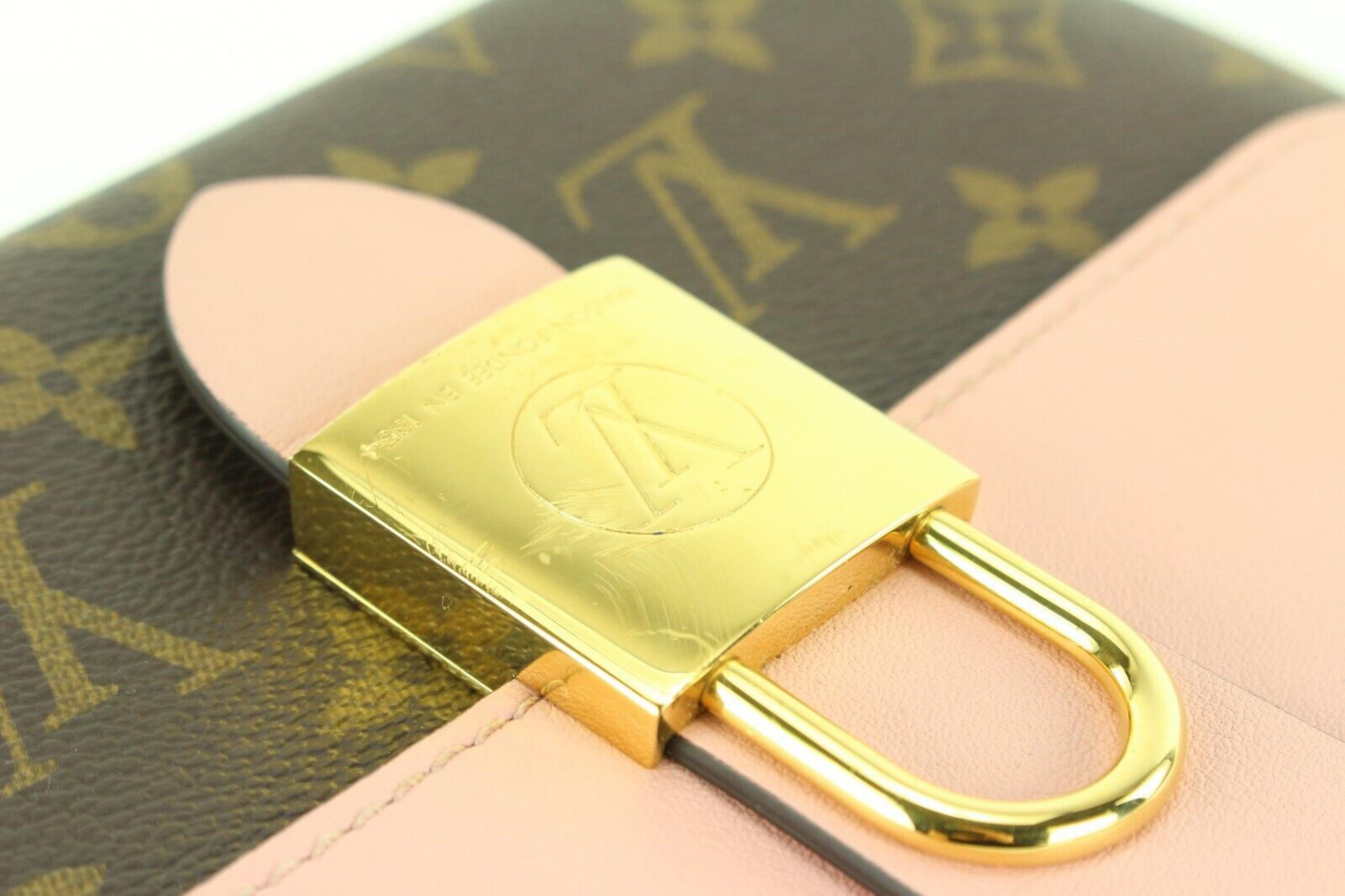 Louis Vuitton Monogram x Pink Locky BB 2way Padlock Flap 3LVJ1118 In Excellent Condition In Dix hills, NY