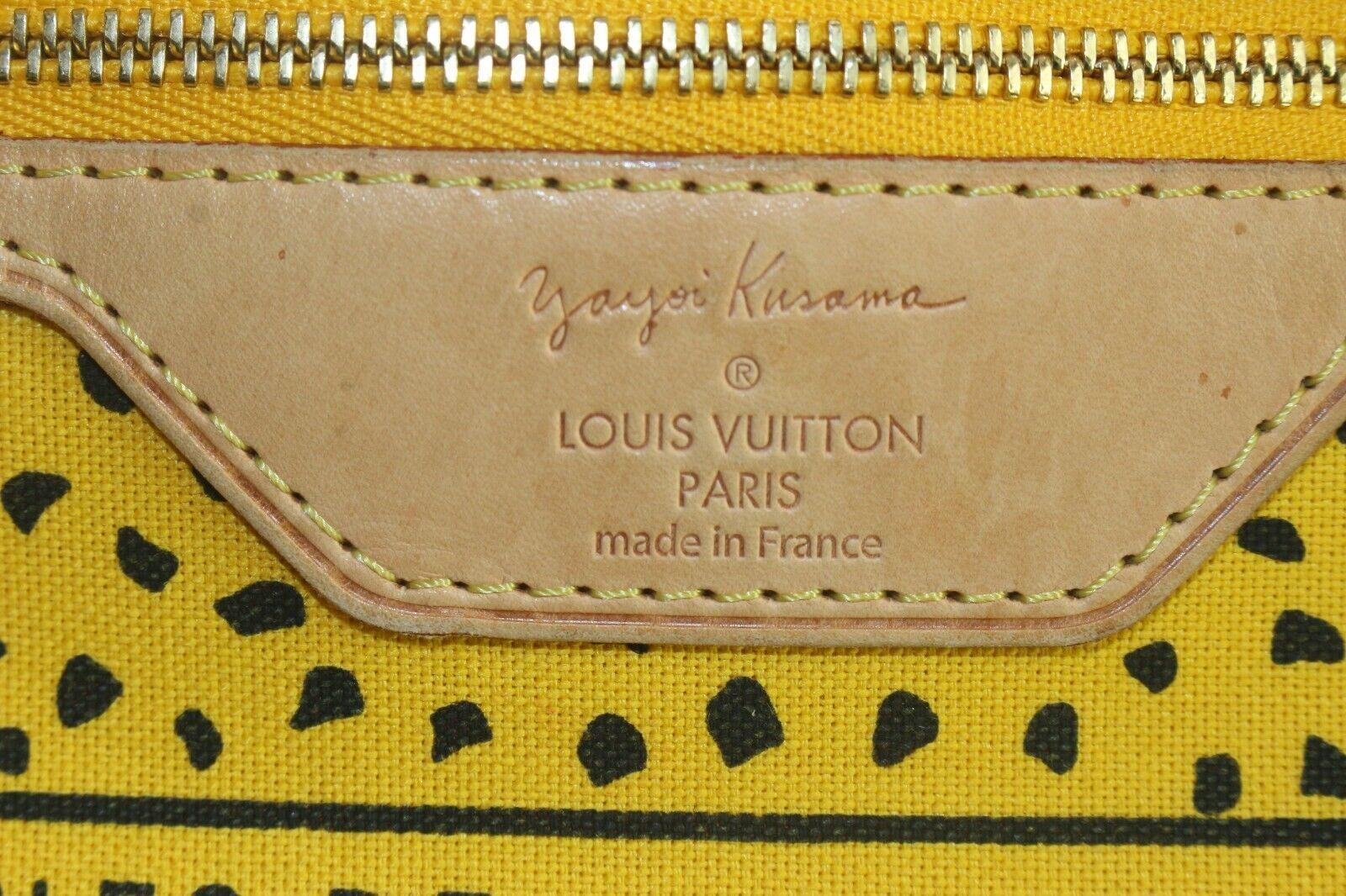 LOUIS VUITTON Monogram Yayoi Kusama Waves Neverfull MM Yellow Tote Bag 3LK1113K For Sale 6
