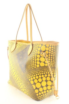 LOUIS VUITTON Monogram Yayoi Kusama Waves Neverfull MM Yellow Tote Bag 3LK1113K