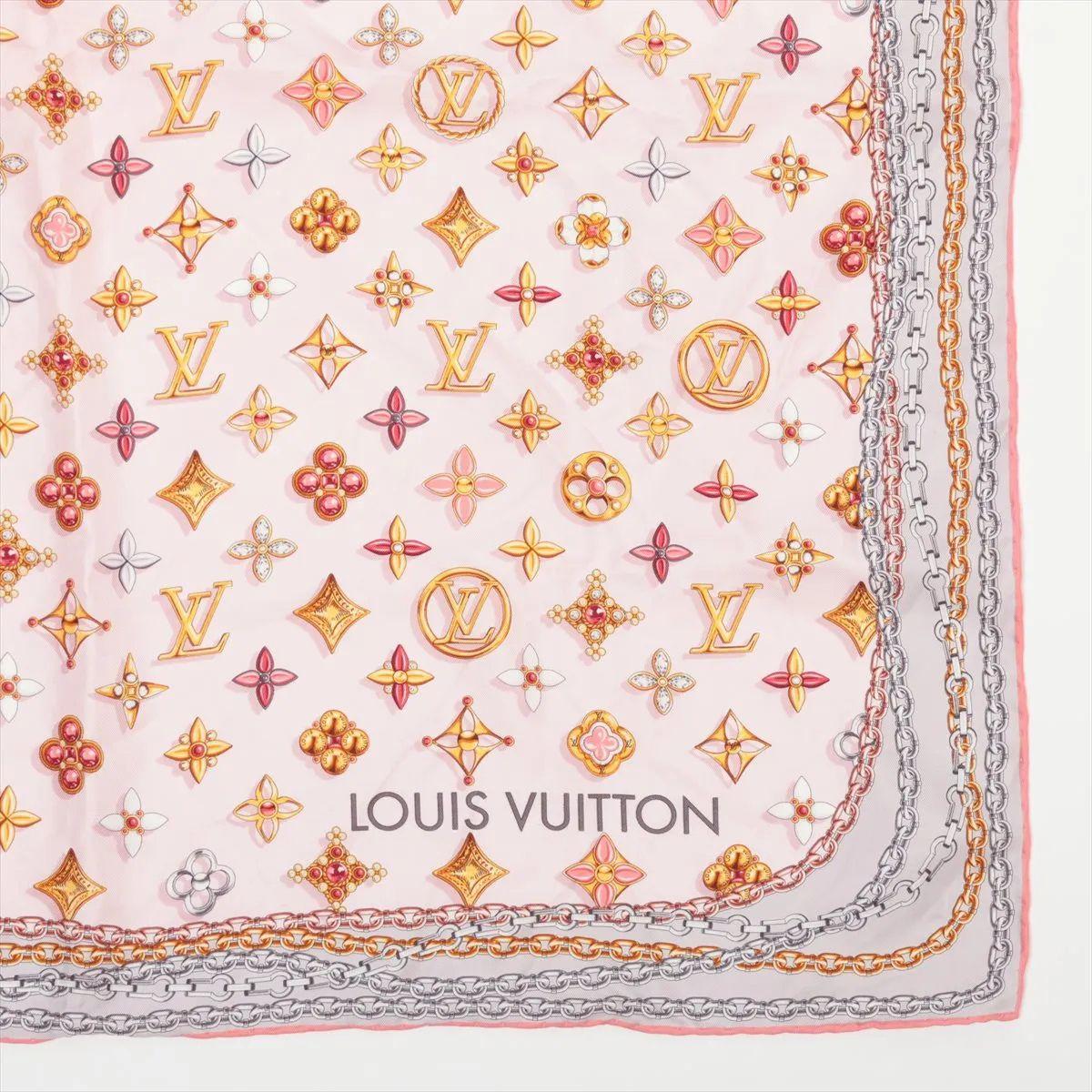 Donna Louis Vuitton Sciarpa di seta quadrata Monogram Your Highness Rosa in vendita