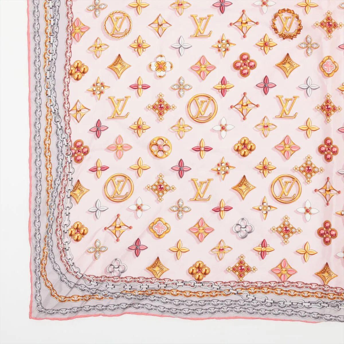 Louis Vuitton Sciarpa di seta quadrata Monogram Your Highness Rosa in vendita 1