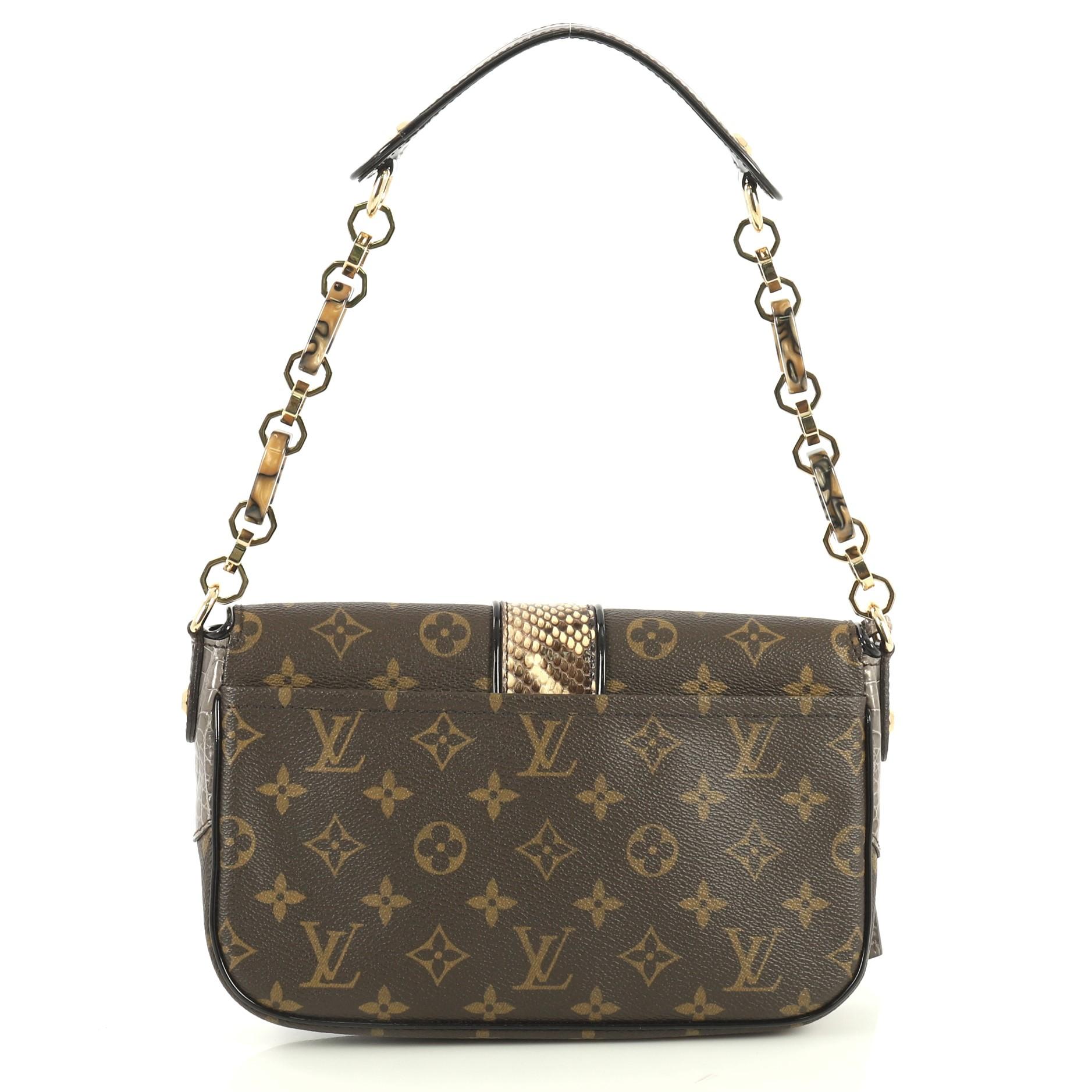 Louis Vuitton Monogramissime Pochette Monogram Canvas and Exotics In Excellent Condition In NY, NY