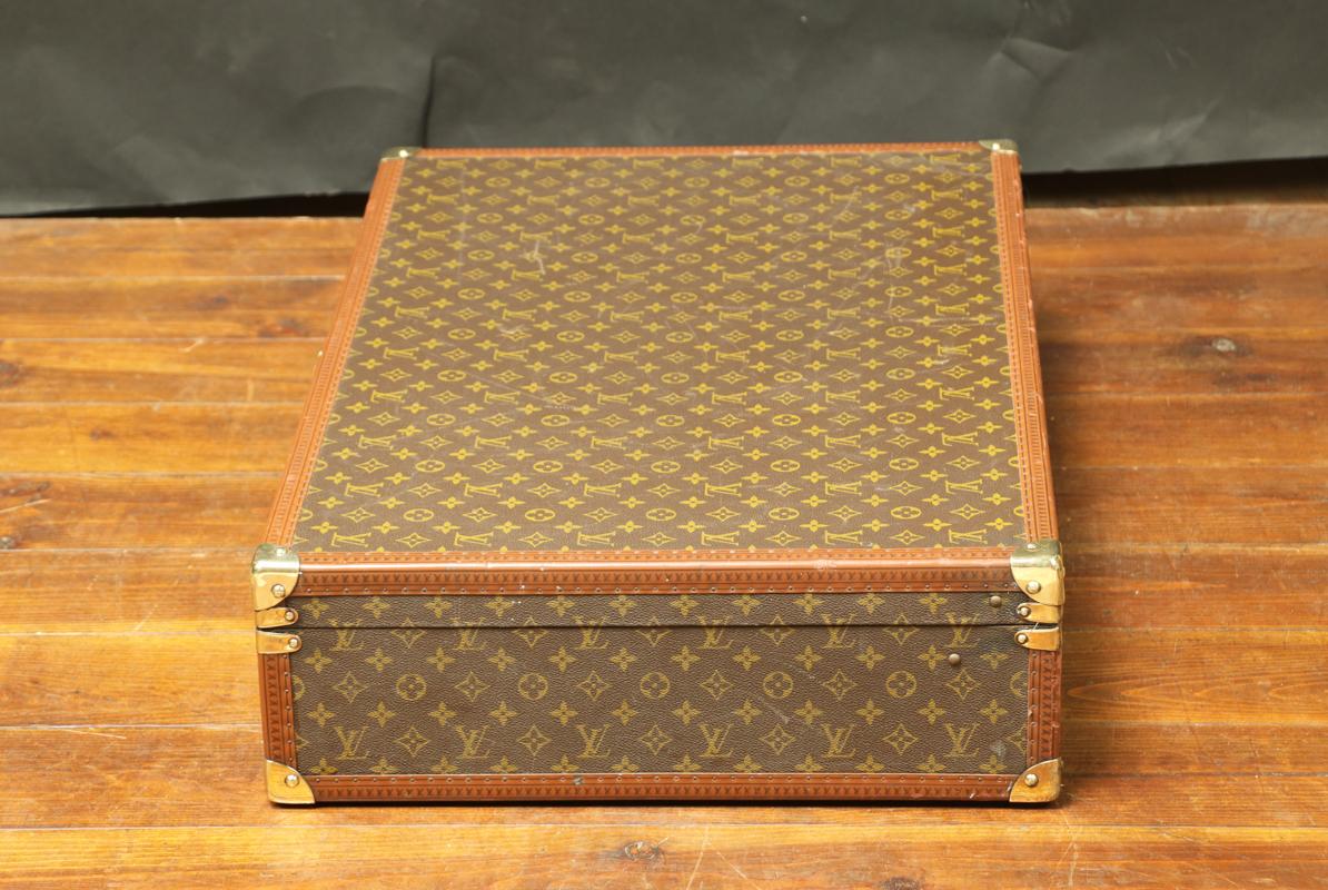 Brass Louis Vuitton Monogrammed Suitcase, 1950s For Sale