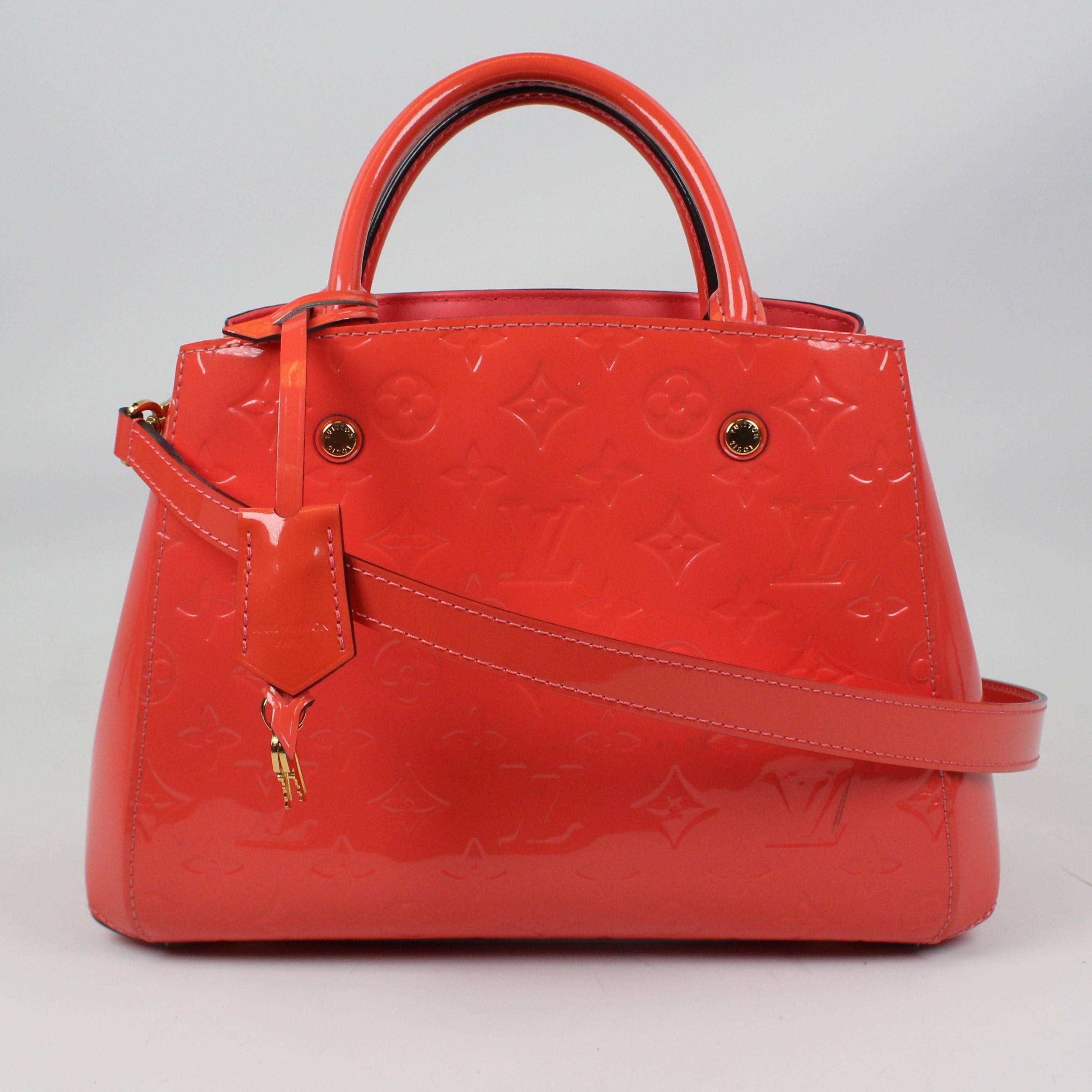 Women's Louis Vuitton Montaigne BB patent leather handbag For Sale