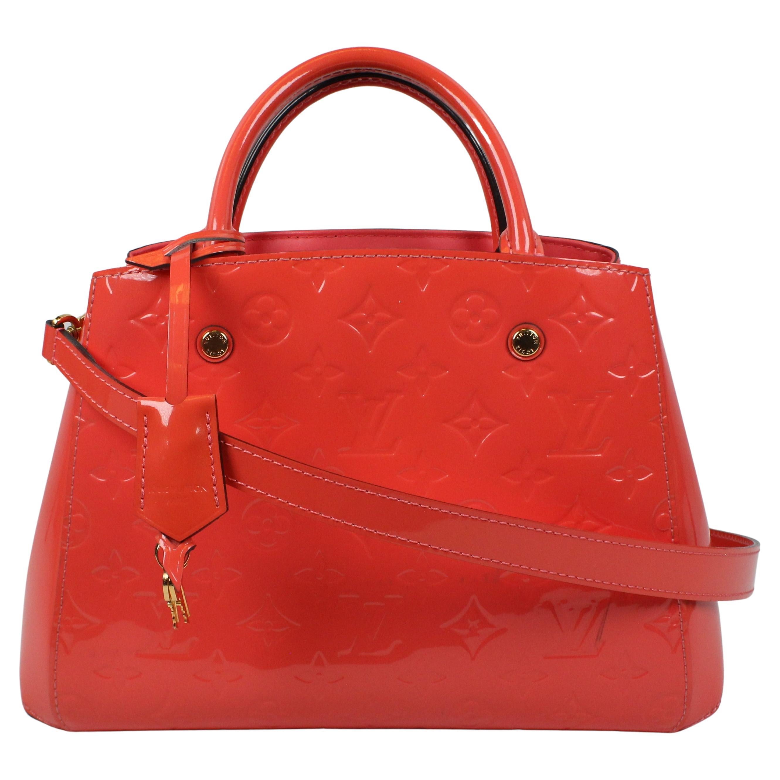 Louis Vuitton Montaigne BB patent leather handbag For Sale