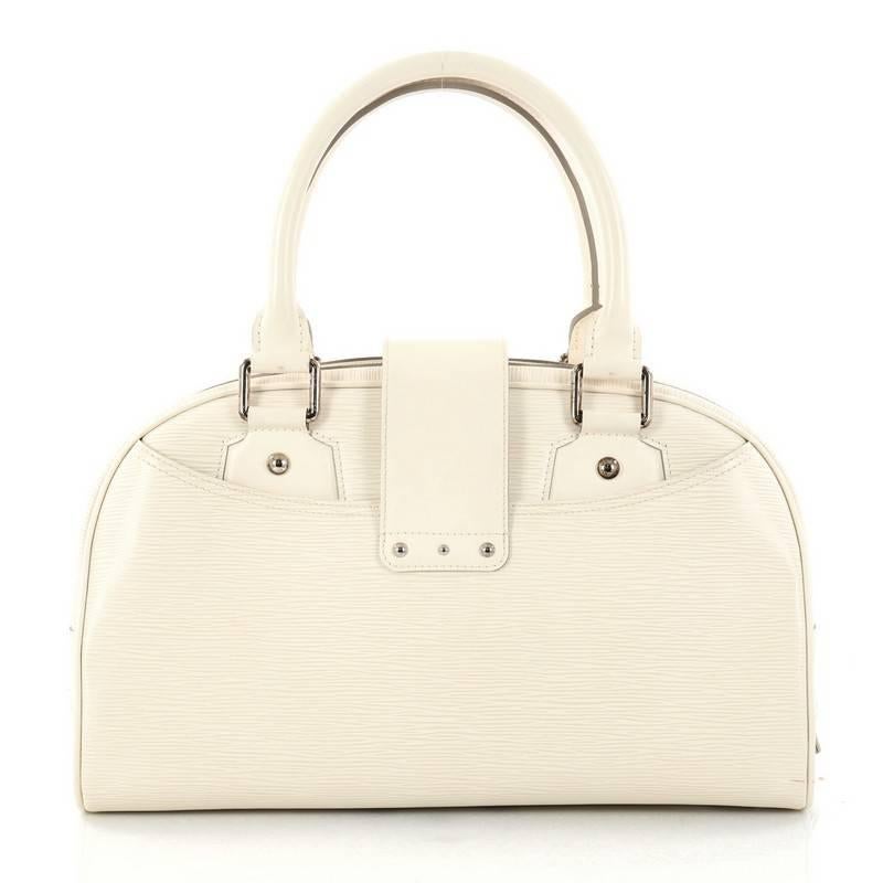 White  Louis Vuitton Montaigne Bowling Bag Epi Leather GM