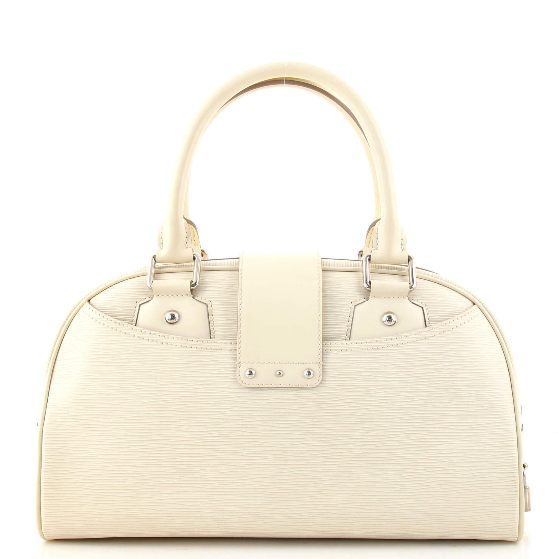 White Louis Vuitton Montaigne Bowling Bag Epi Leather GM
