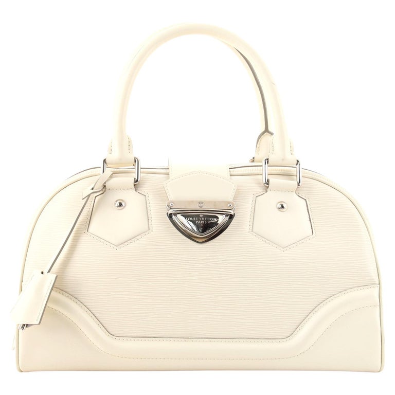 Louis Vuitton White Epi Leather Bowling Montaigne GM Bag