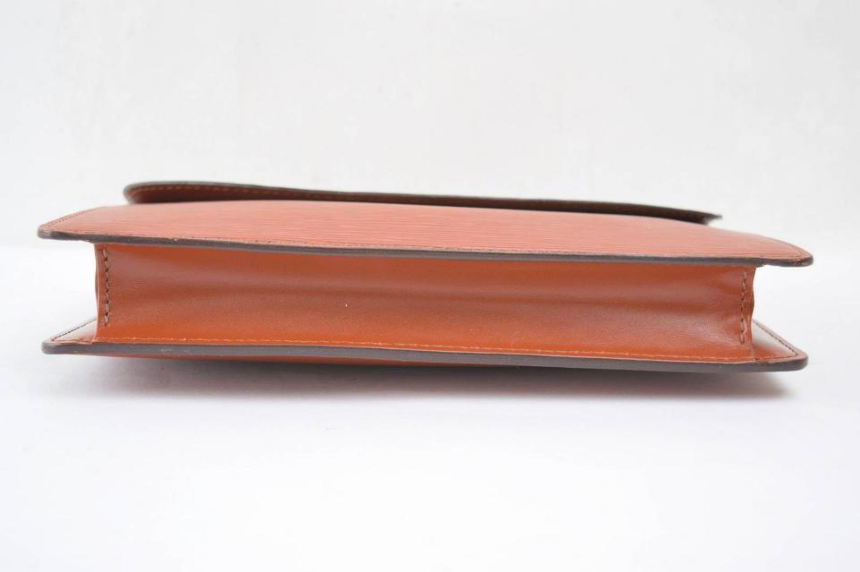 Louis Vuitton Montaigne Envelope 869847 Brown Leather Clutch For Sale 3