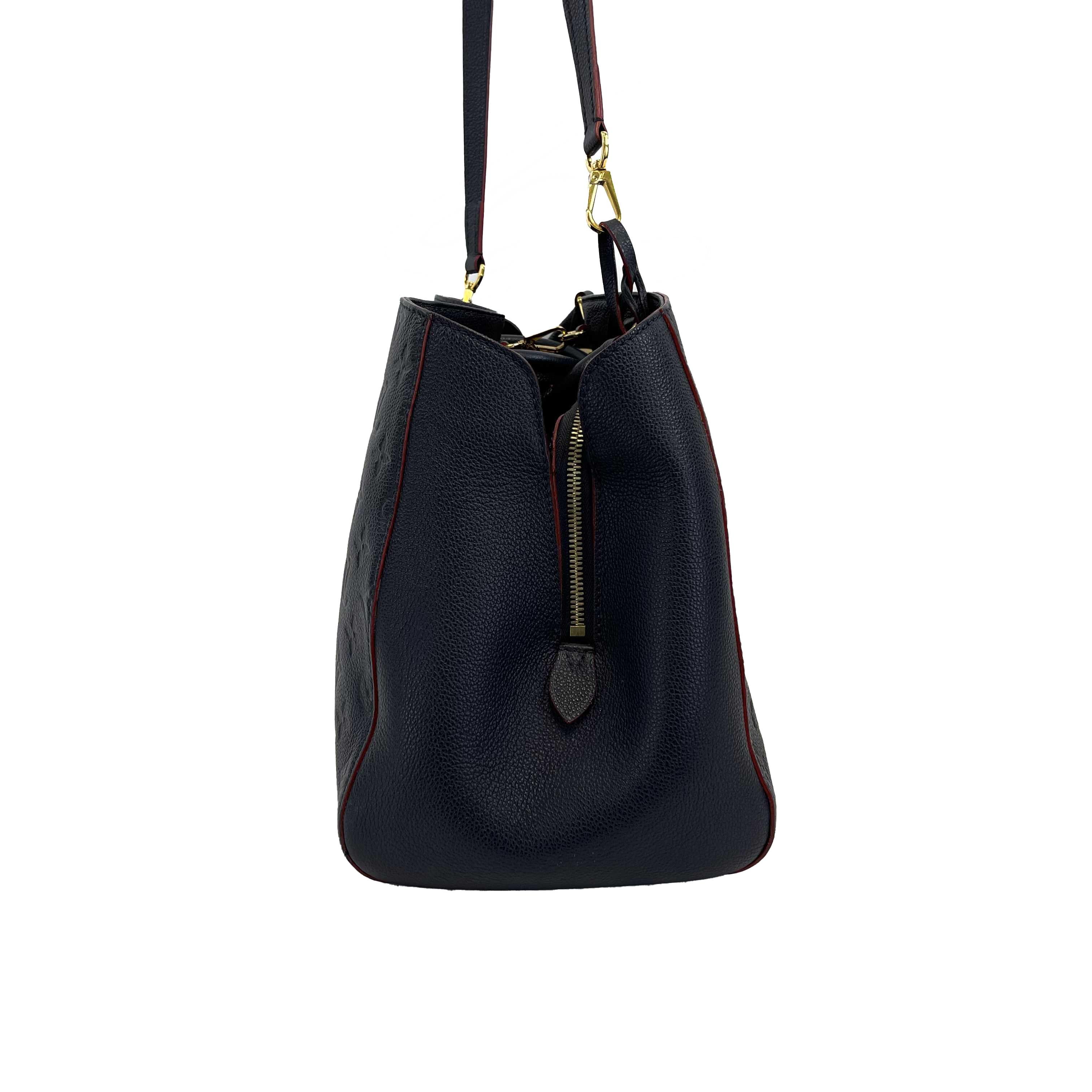 Louis Vuitton - Montaigne GM Dark Navy Monogram - Top Handle W/ Shoulder Strap 12