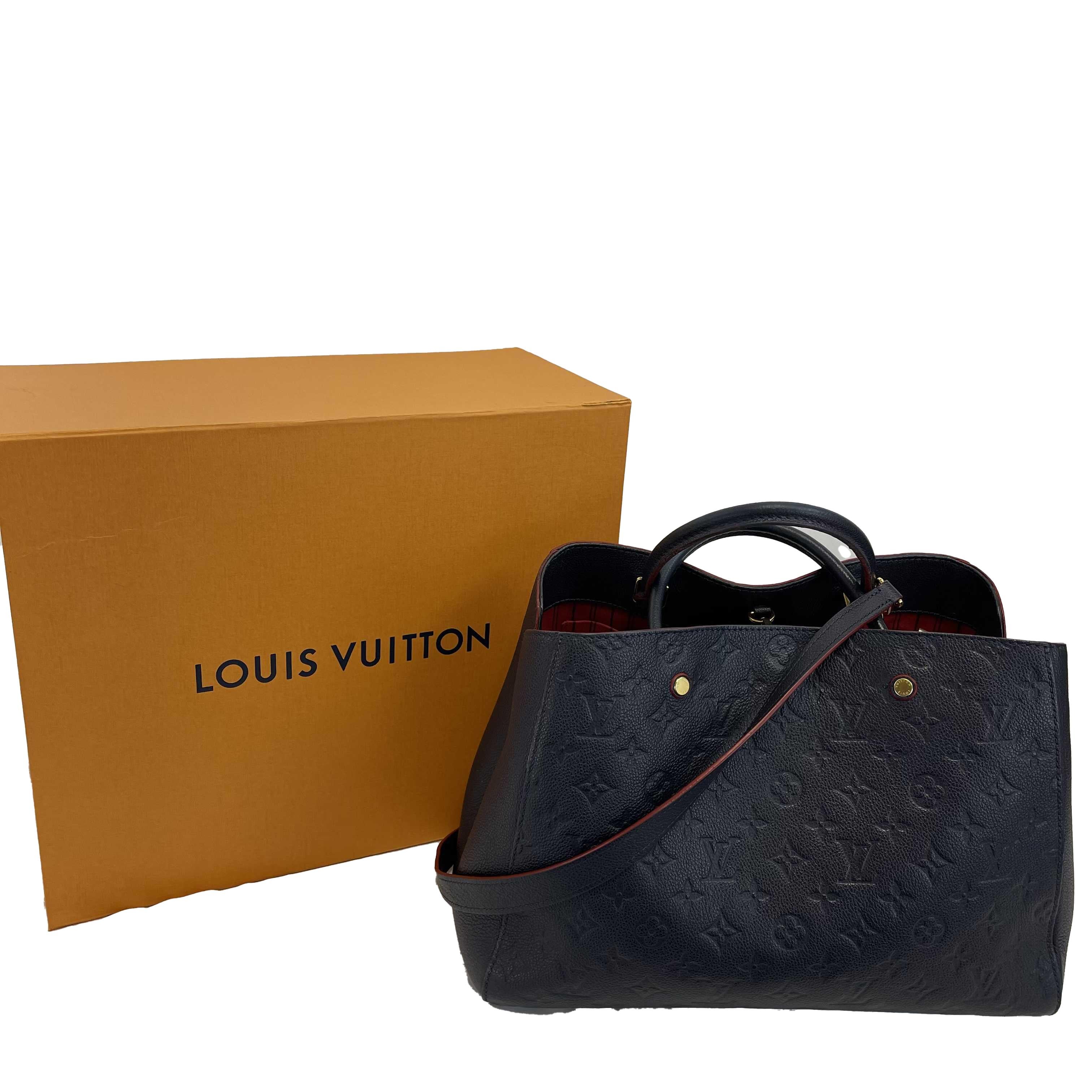 Black Louis Vuitton - Montaigne GM Dark Navy Monogram - Top Handle W/ Shoulder Strap