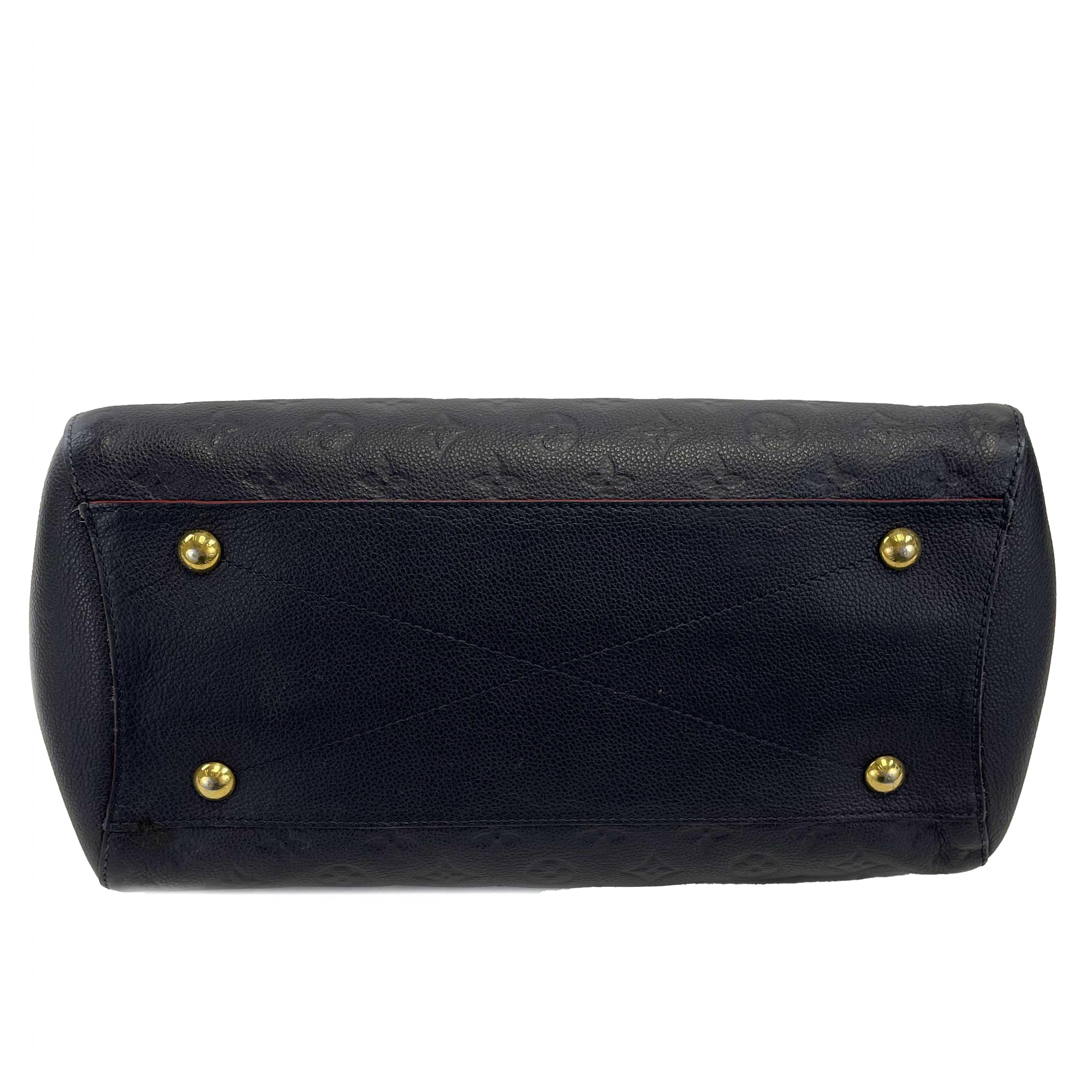 Louis Vuitton - Montaigne GM Dark Navy Monogram - Top Handle W/ Shoulder Strap In Excellent Condition In Sanford, FL