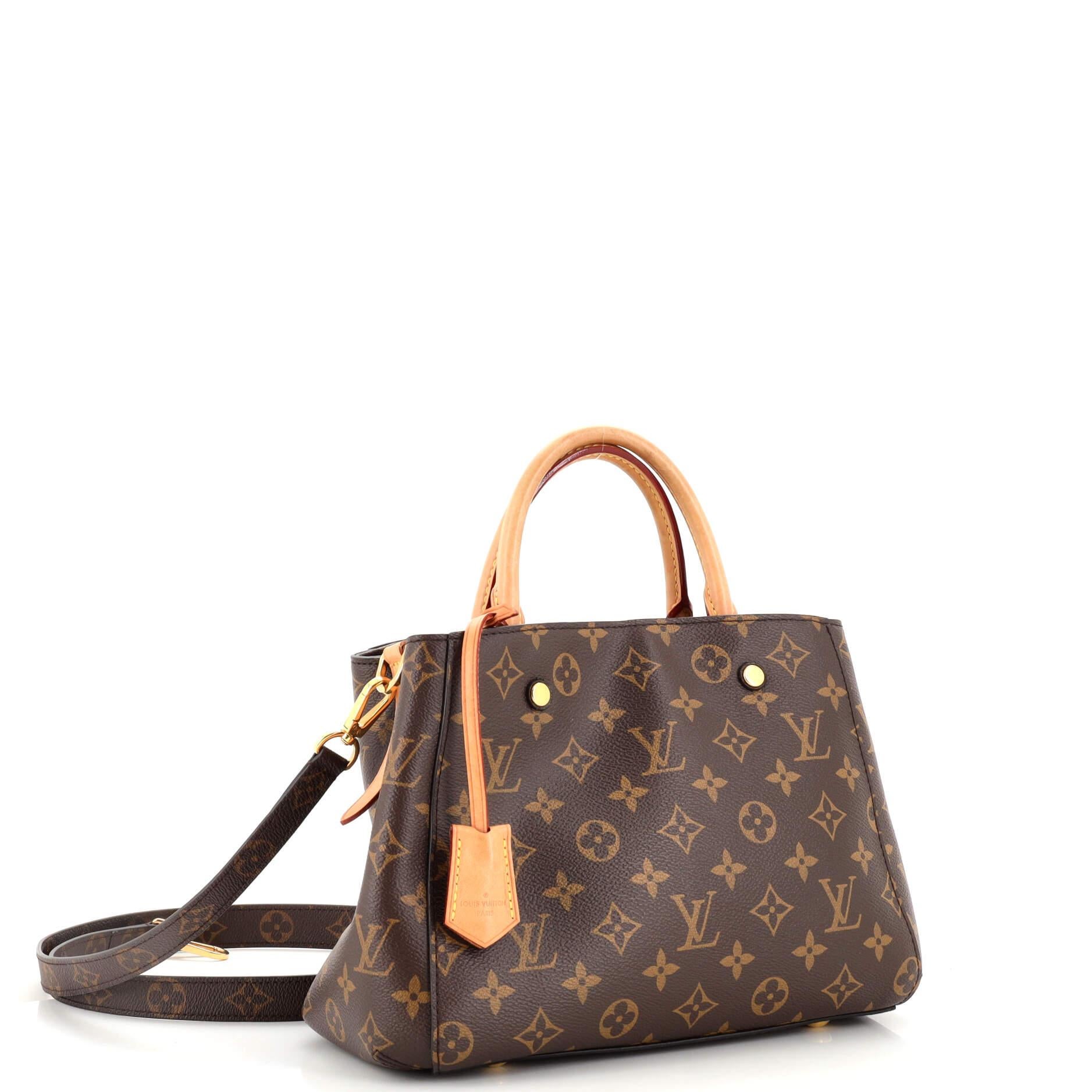 Louis Vuitton Braided Handle Montaigne Handbag Monogram Canvas BB Brown