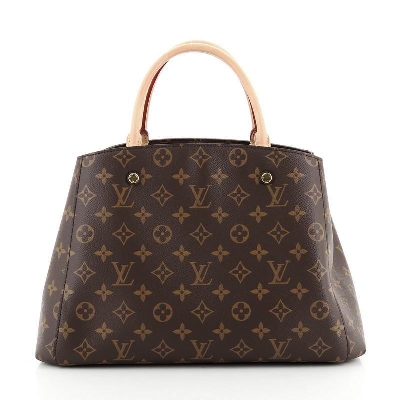 Black Louis Vuitton Montaigne Handbag Monogram Canvas MM