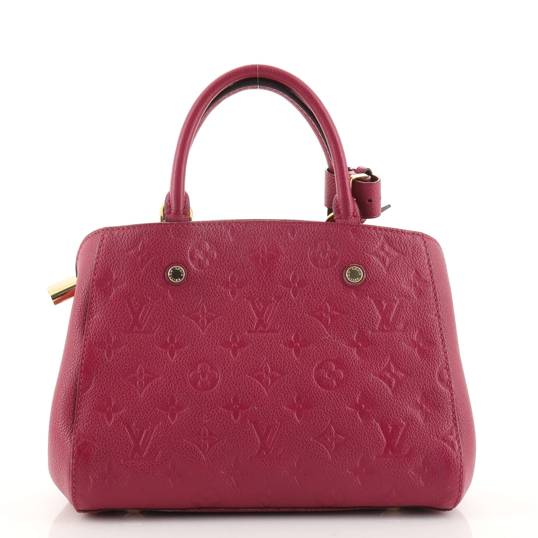 Louis Vuitton Montaigne Handtasche mit Monogramm Empreinte Leder BB im Zustand „Gut“ in NY, NY