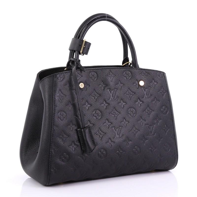 Black Louis Vuitton Montaigne Handbag Monogram Empreinte Leather MM