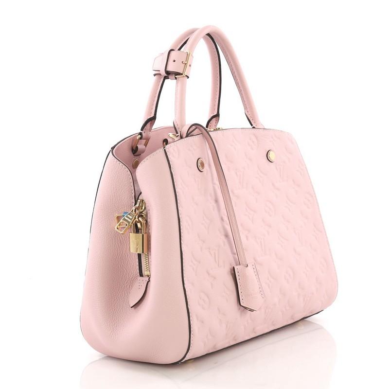 Louis Vuitton Montaigne Handbag Monogram Empreinte Leather MM (Pink)