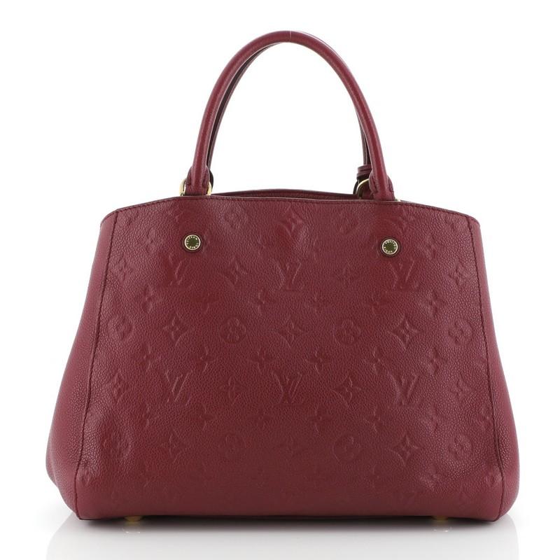Brown Louis Vuitton Montaigne Handbag Monogram Empreinte Leather MM