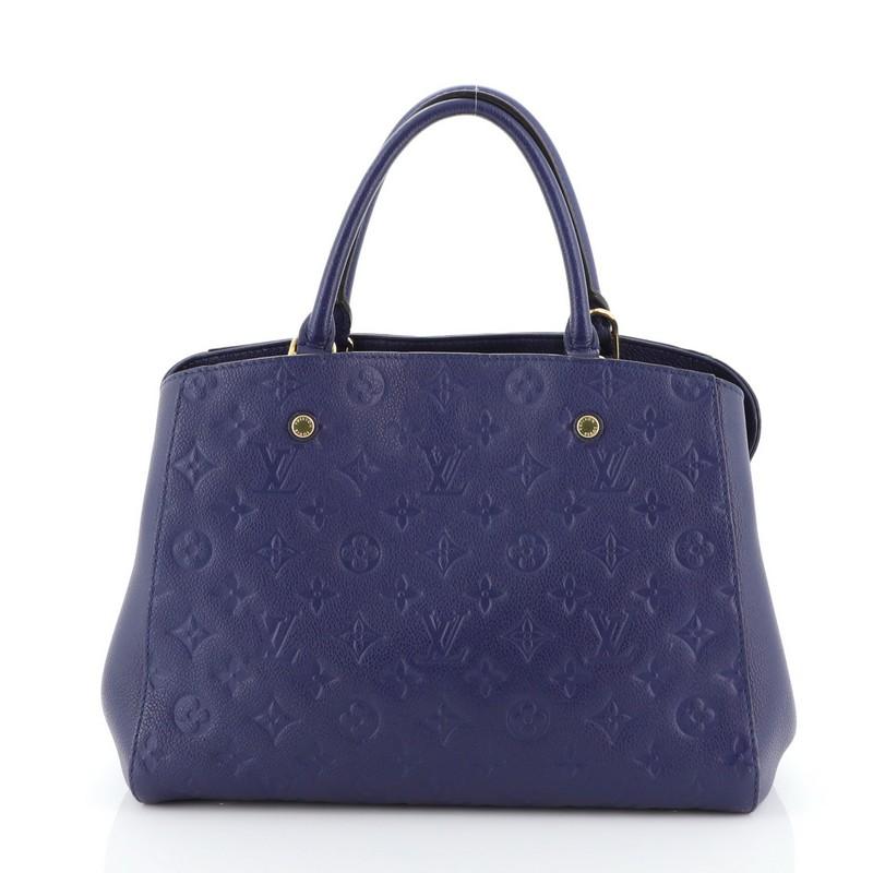 Purple Louis Vuitton Montaigne Handbag Monogram Empreinte Leather MM