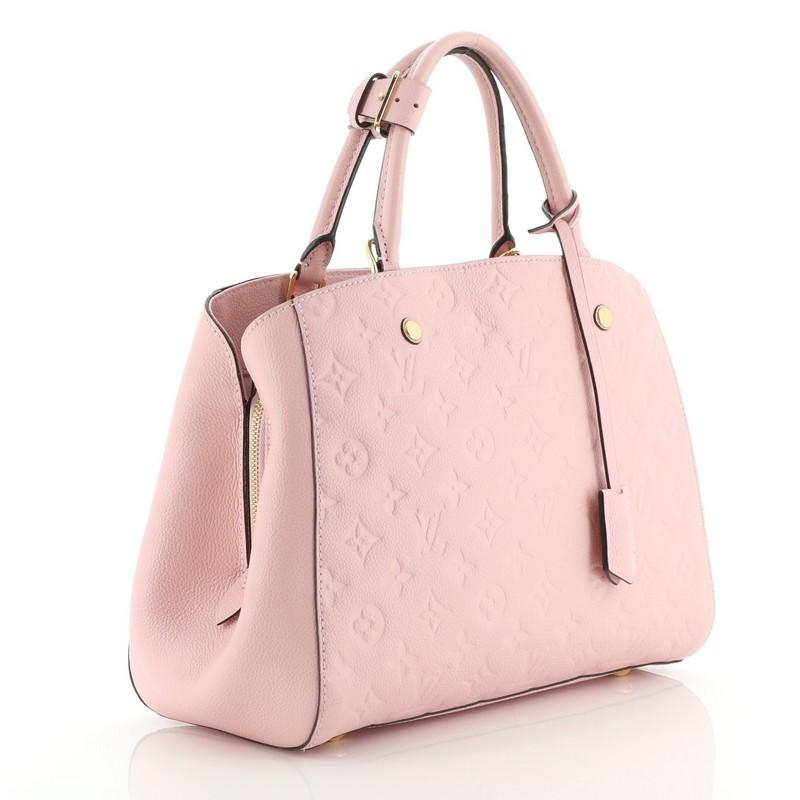 Beige Louis Vuitton Montaigne Handbag Monogram Empreinte Leather MM