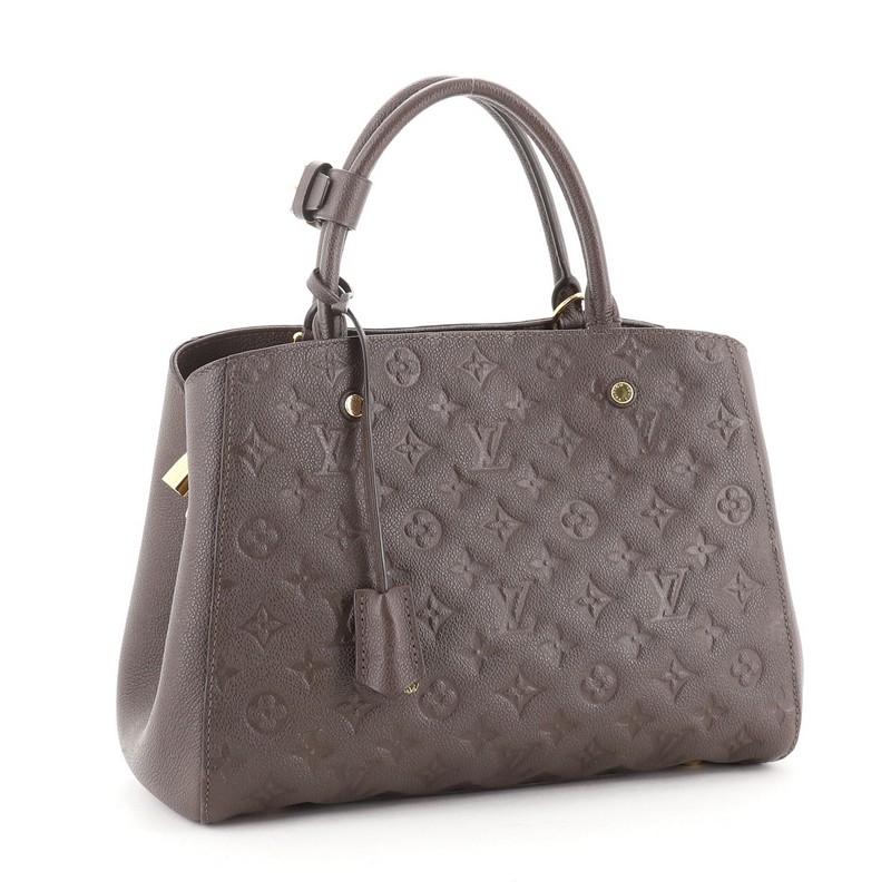 Gray Louis Vuitton Montaigne Handbag Monogram Empreinte Leather MM