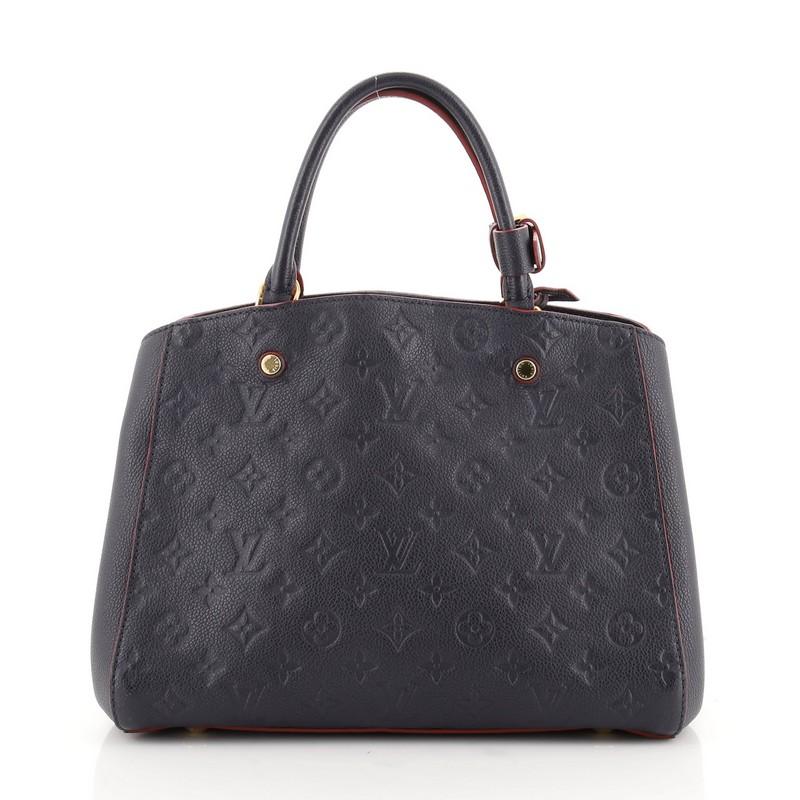 Black Louis Vuitton Montaigne Handbag Monogram Empreinte Leather MM