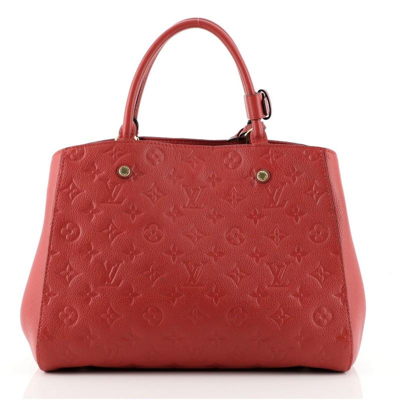Red Louis Vuitton Montaigne Handbag Monogram Empreinte Leather MM