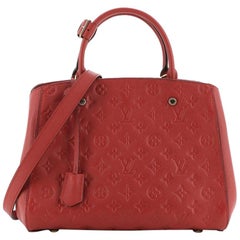 LV Montaigne MM Monogram Empreinte Leather Bag, Luxury, Bags