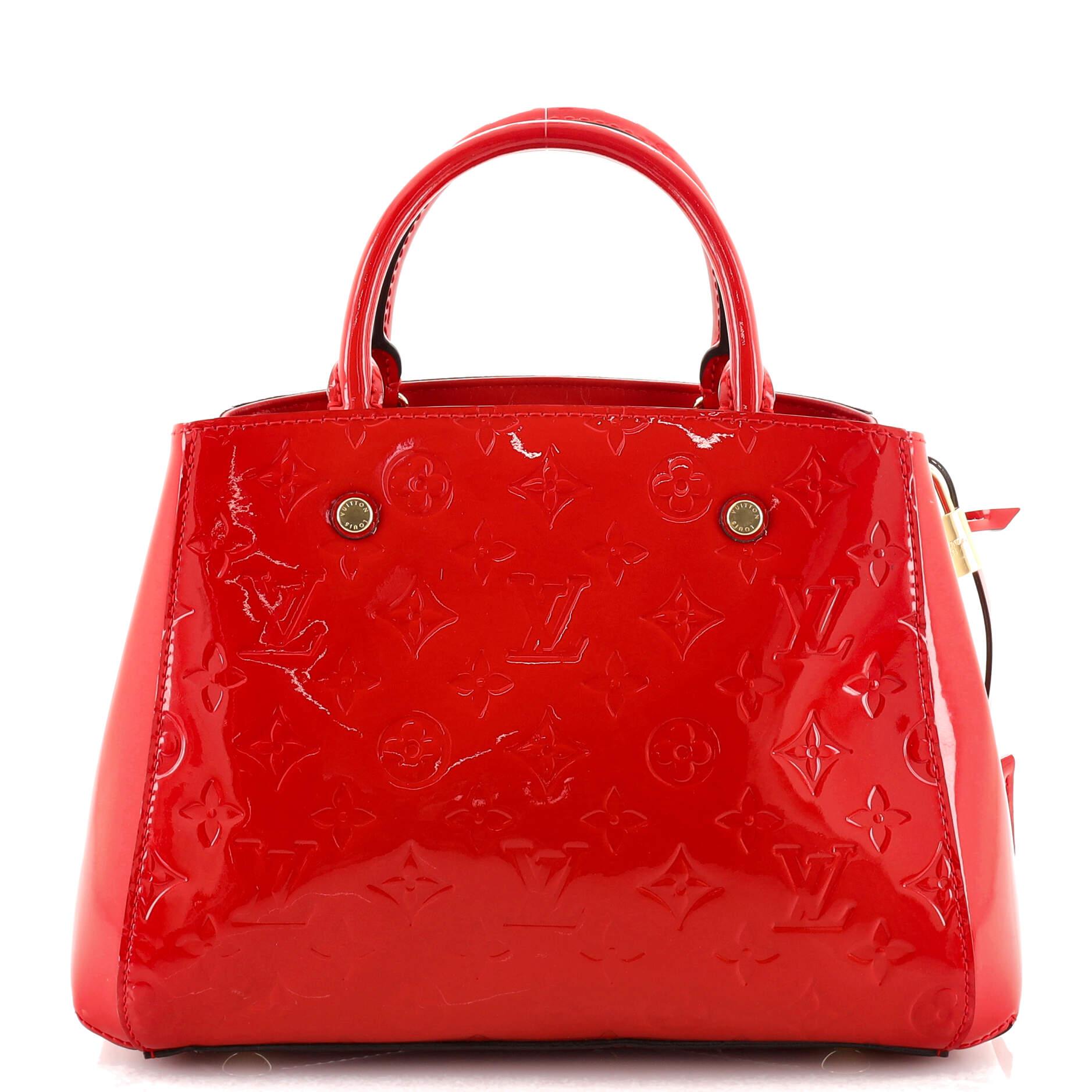 Louis Vuitton Montaigne Handbag Monogram Vernis BB In Good Condition In NY, NY
