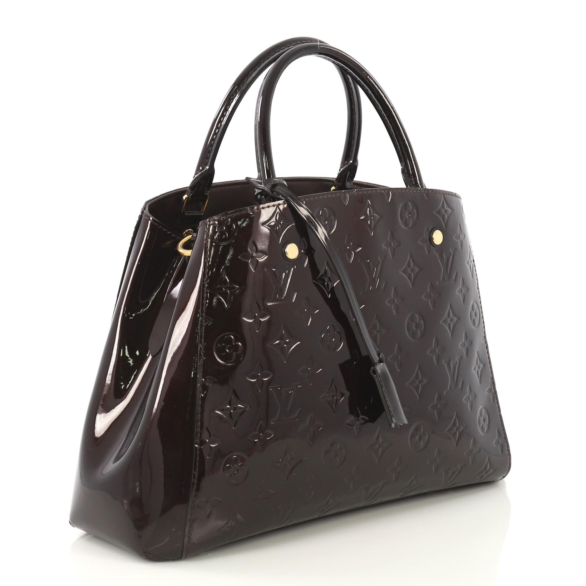 Black Louis Vuitton Montaigne Handbag Monogram Vernis MM