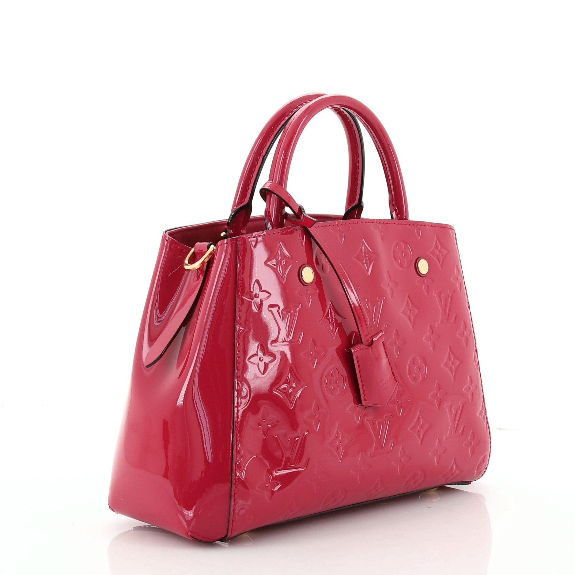 Louis Vuitton Montaigne Handtasche mit Monogramm Vernis MM (Rot)
