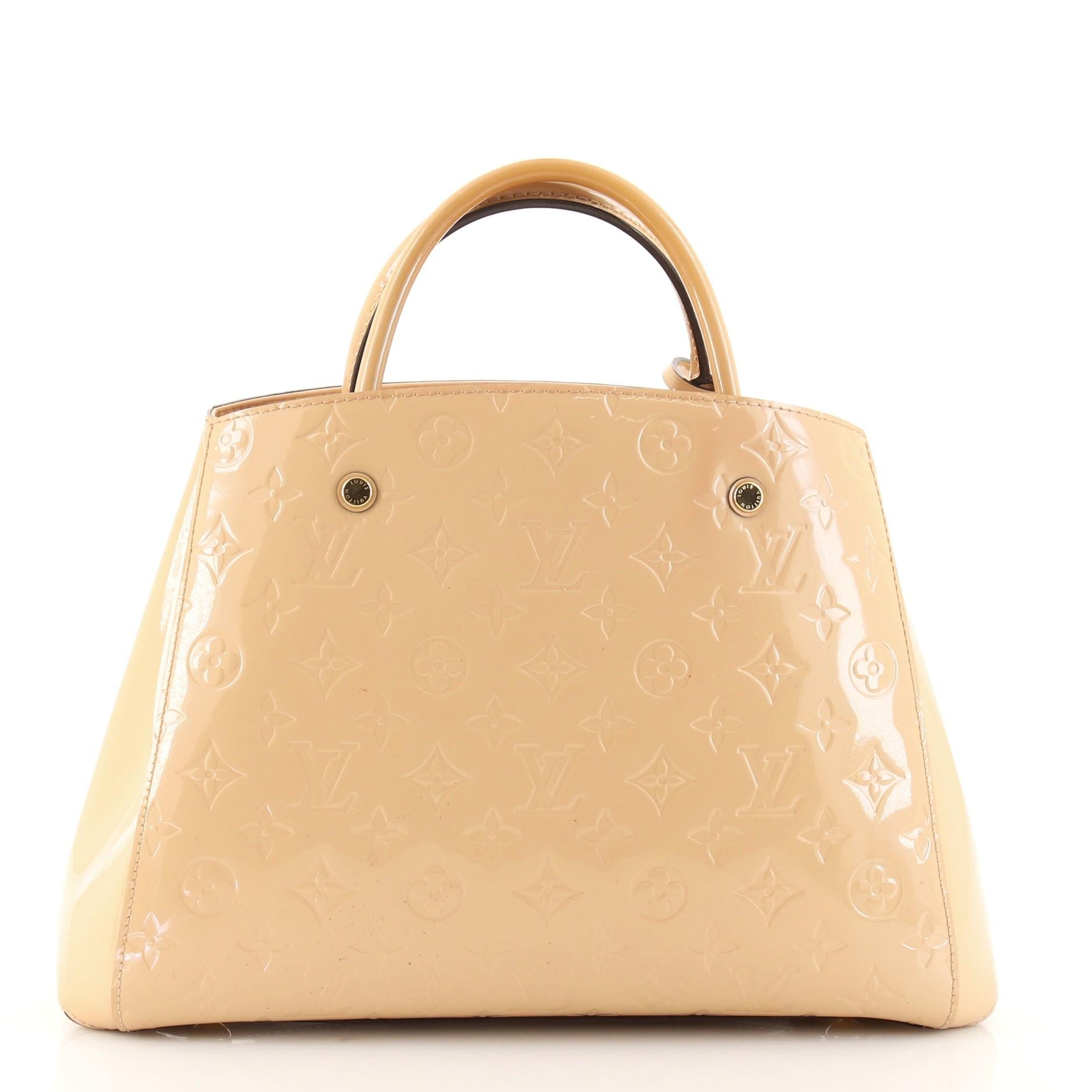 Orange Louis Vuitton Montaigne Handbag Monogram Vernis MM