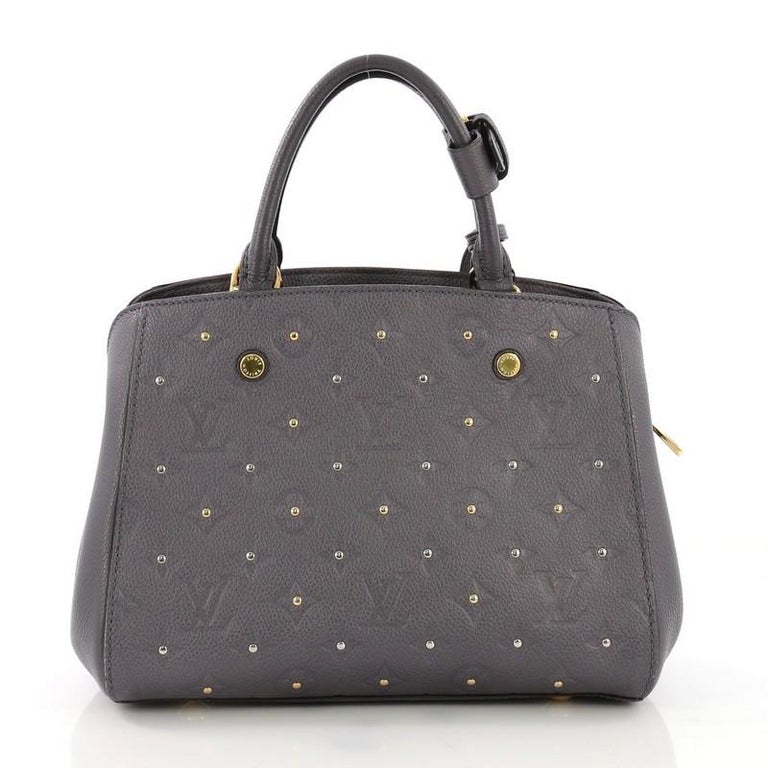 Louis Vuitton Montaigne Handbag Monogram Empreinte Leather Bb Black