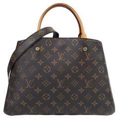 LOUIS VUITTON Montaigne MM M41056 Brown Good Condition! W/Box