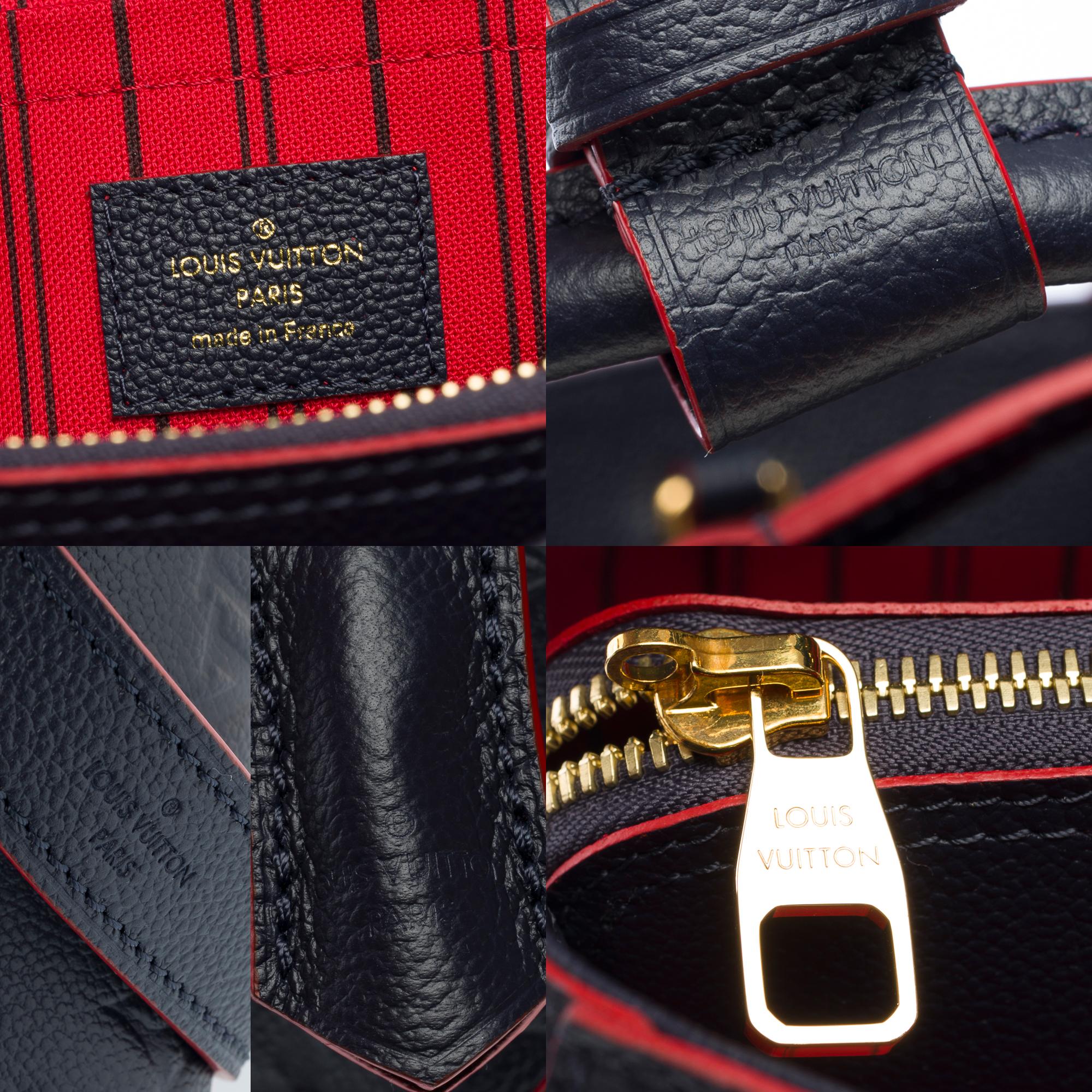 Louis Vuitton Montaigne MM handbag strap in blue/red monogram leather , GHW 1