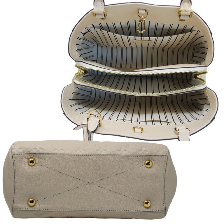 Louis Vuitton Montaigne Neige Empreinte Handbag with Dust Bag