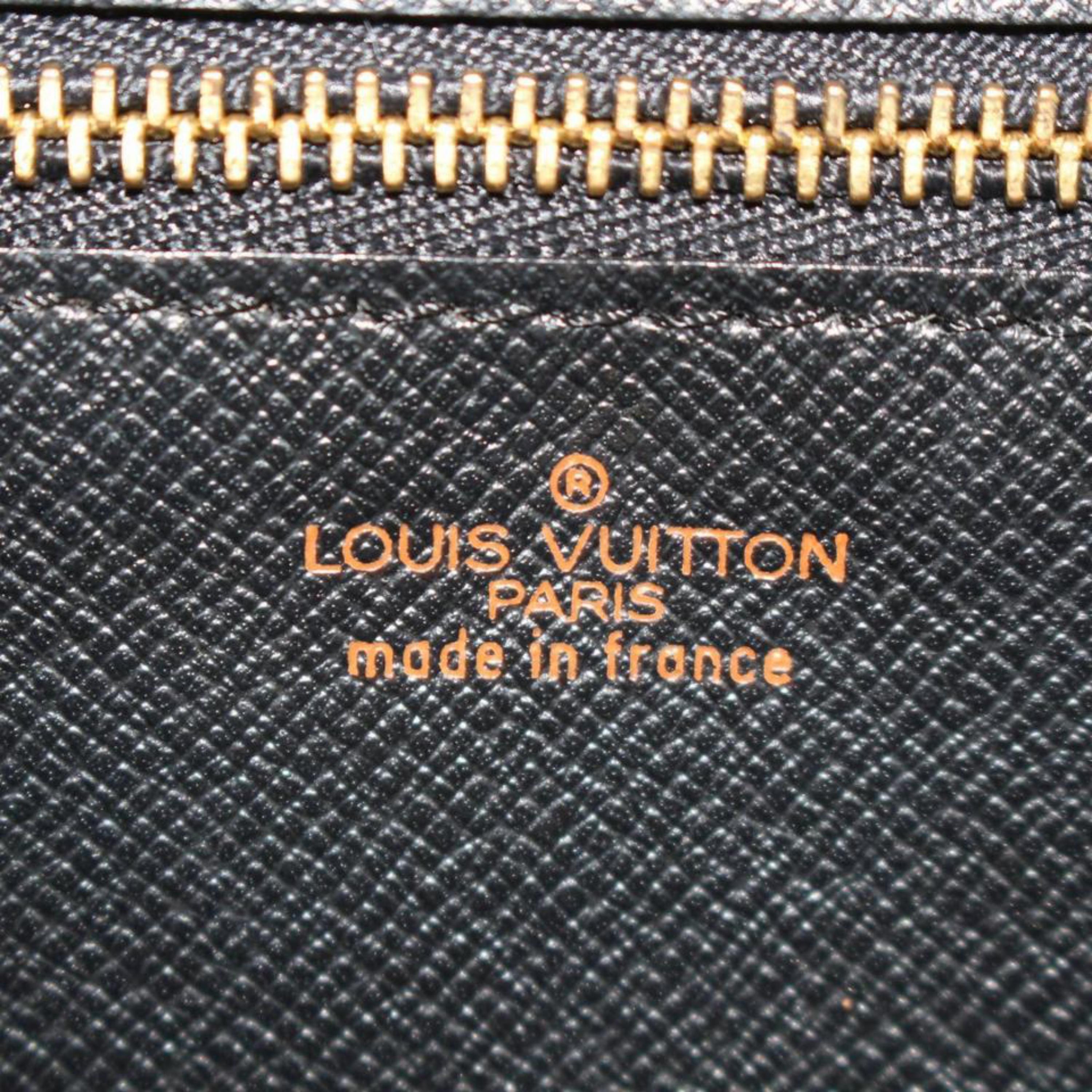 Louis Vuitton Montaigne Pochette Noir Envelope 868807 Black Leather Clutch For Sale 7