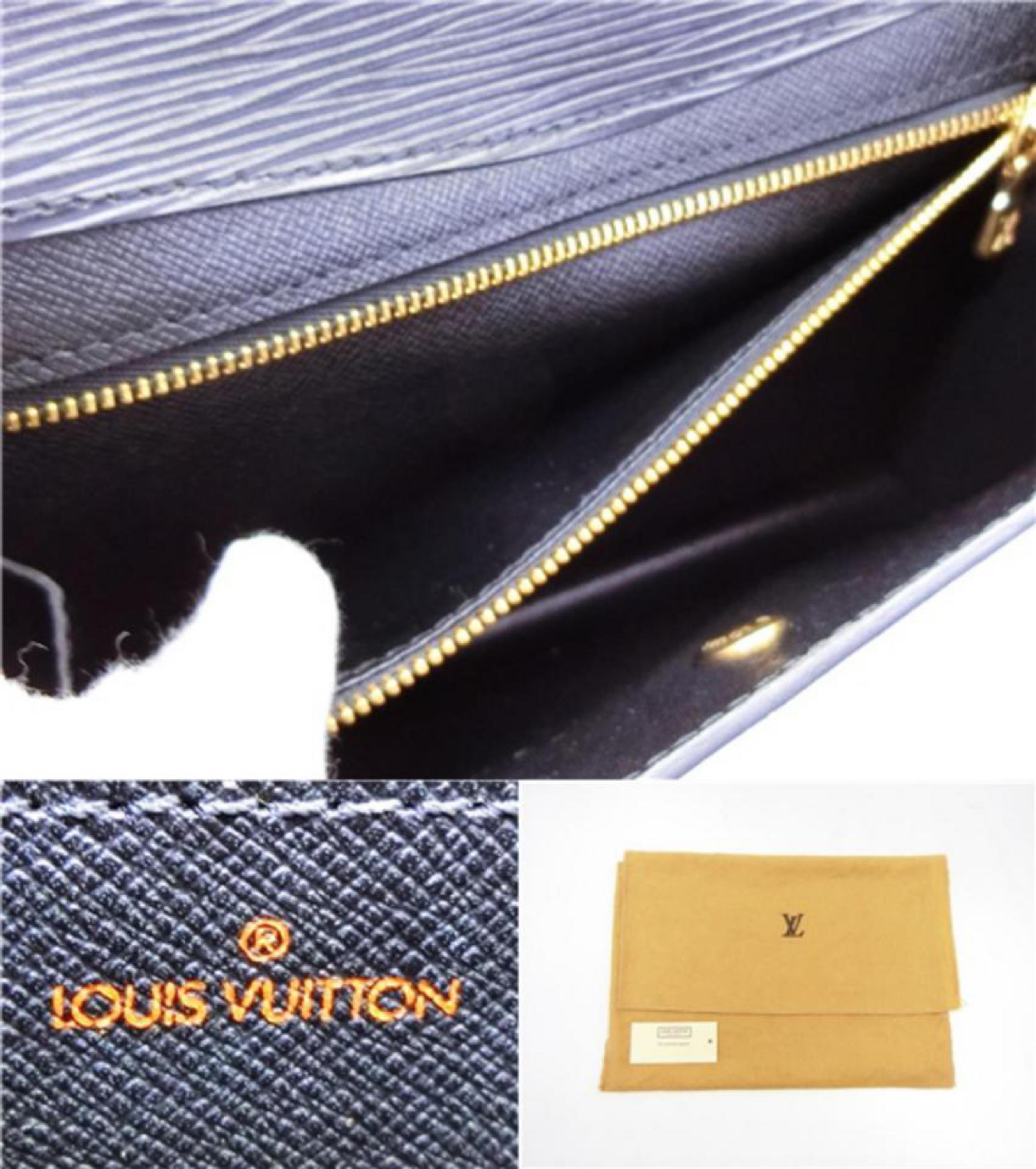 Louis Vuitton Montaigne Pochette (Ultra Rare) Noir 229147 Black Leather Clutch (Schwarz)