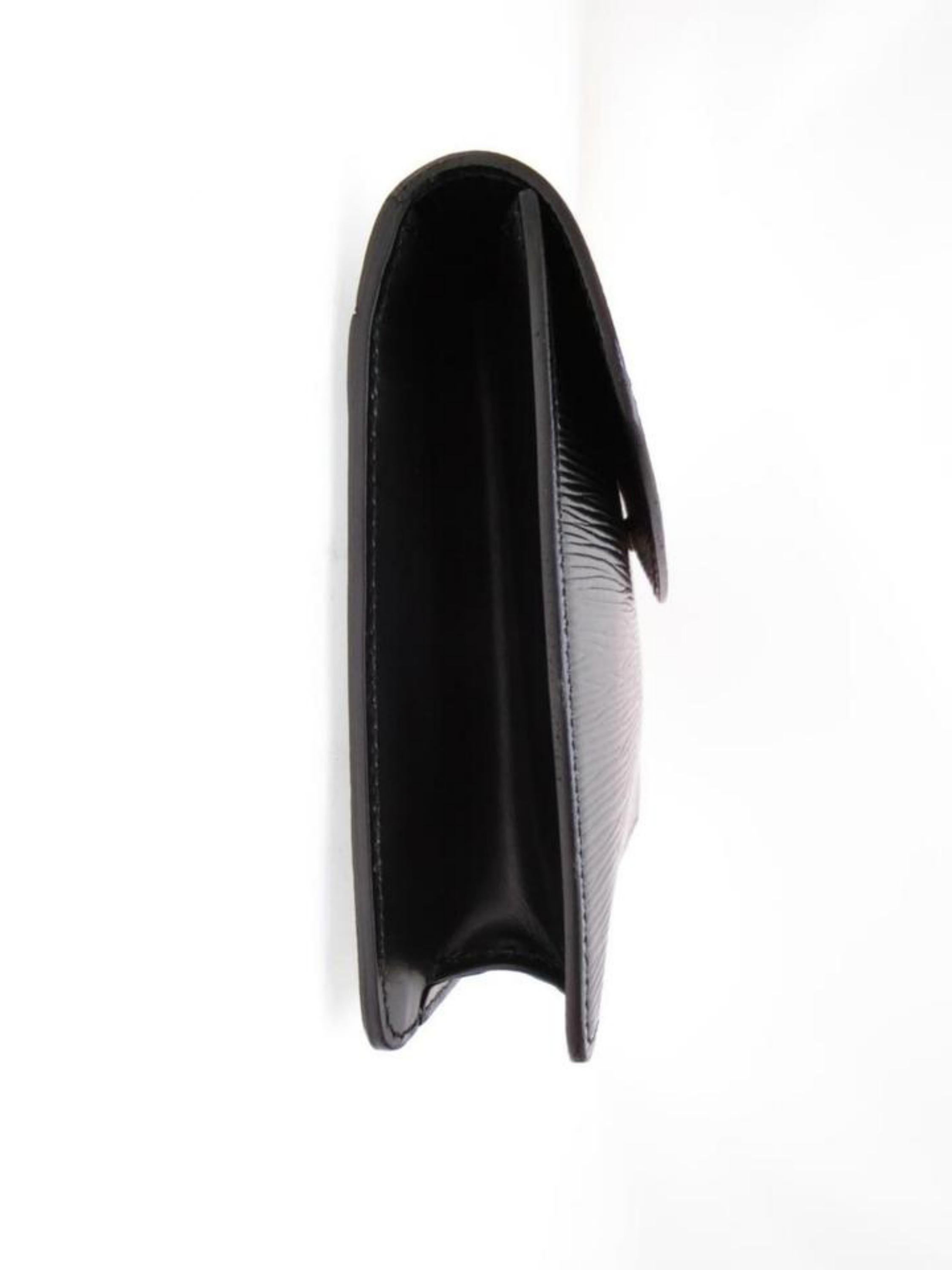 Louis Vuitton Montaigne Pochette (Ultra Rare) Noir 229147 Black Leather Clutch 2