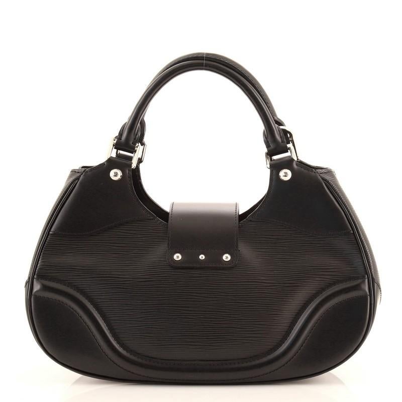 Black Louis Vuitton Montaigne Sac Handbag Epi Leather