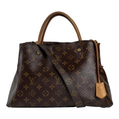 LOUIS VUITTON Montaigne Umhängetasche aus braunem Segeltuch