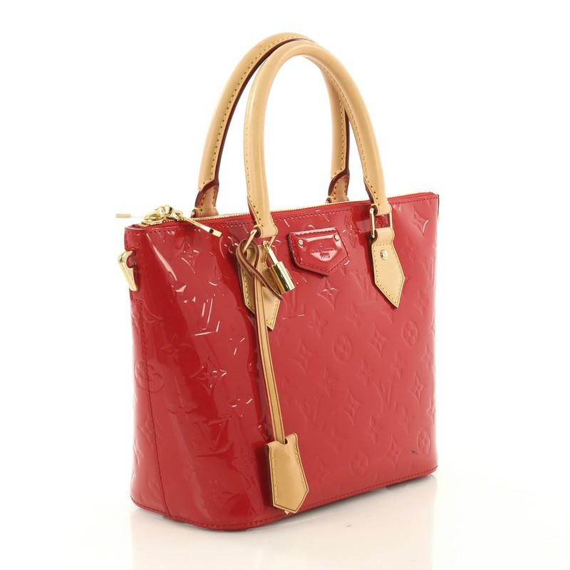 Red Louis Vuitton Montebello Handbag Monogram Vernis PM